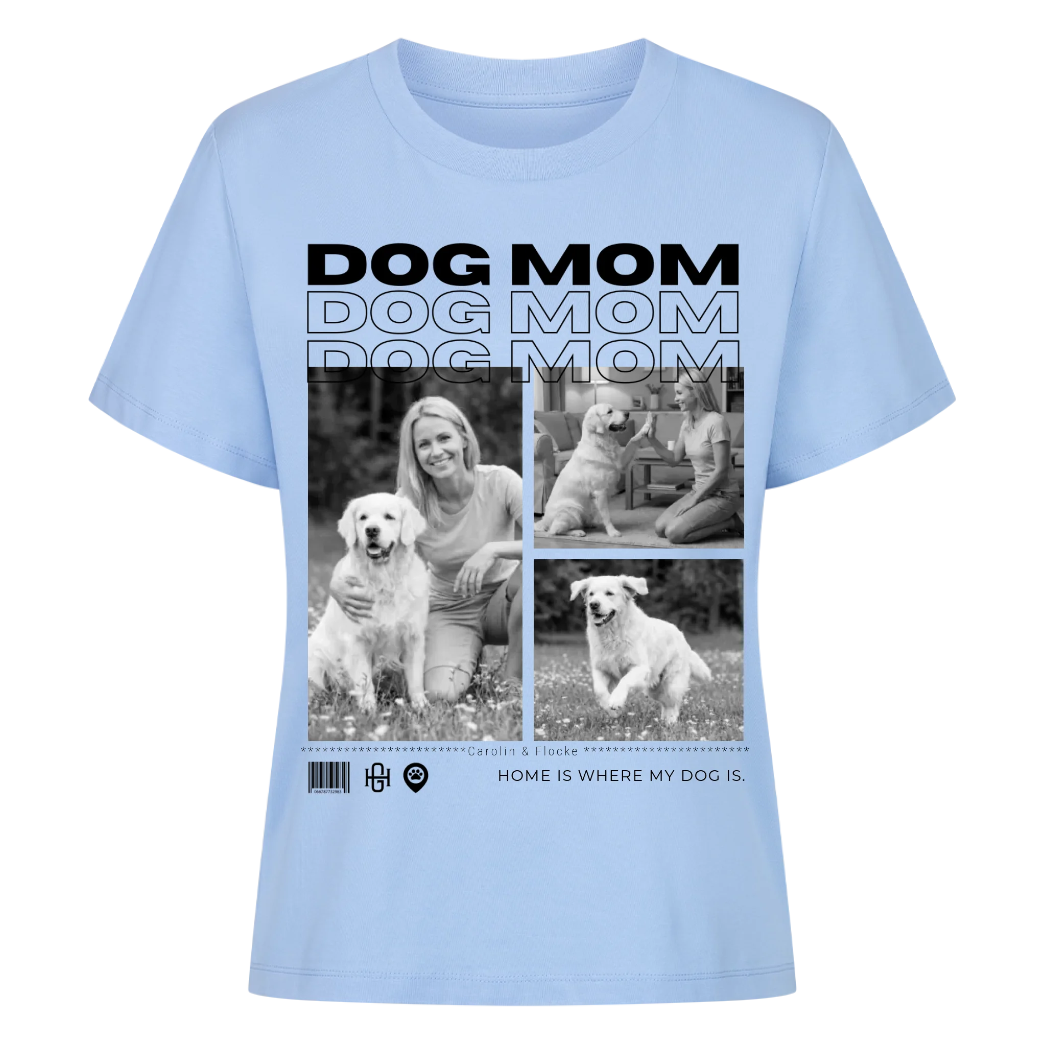Dog Mom - Individuelles Premium T-Shirt