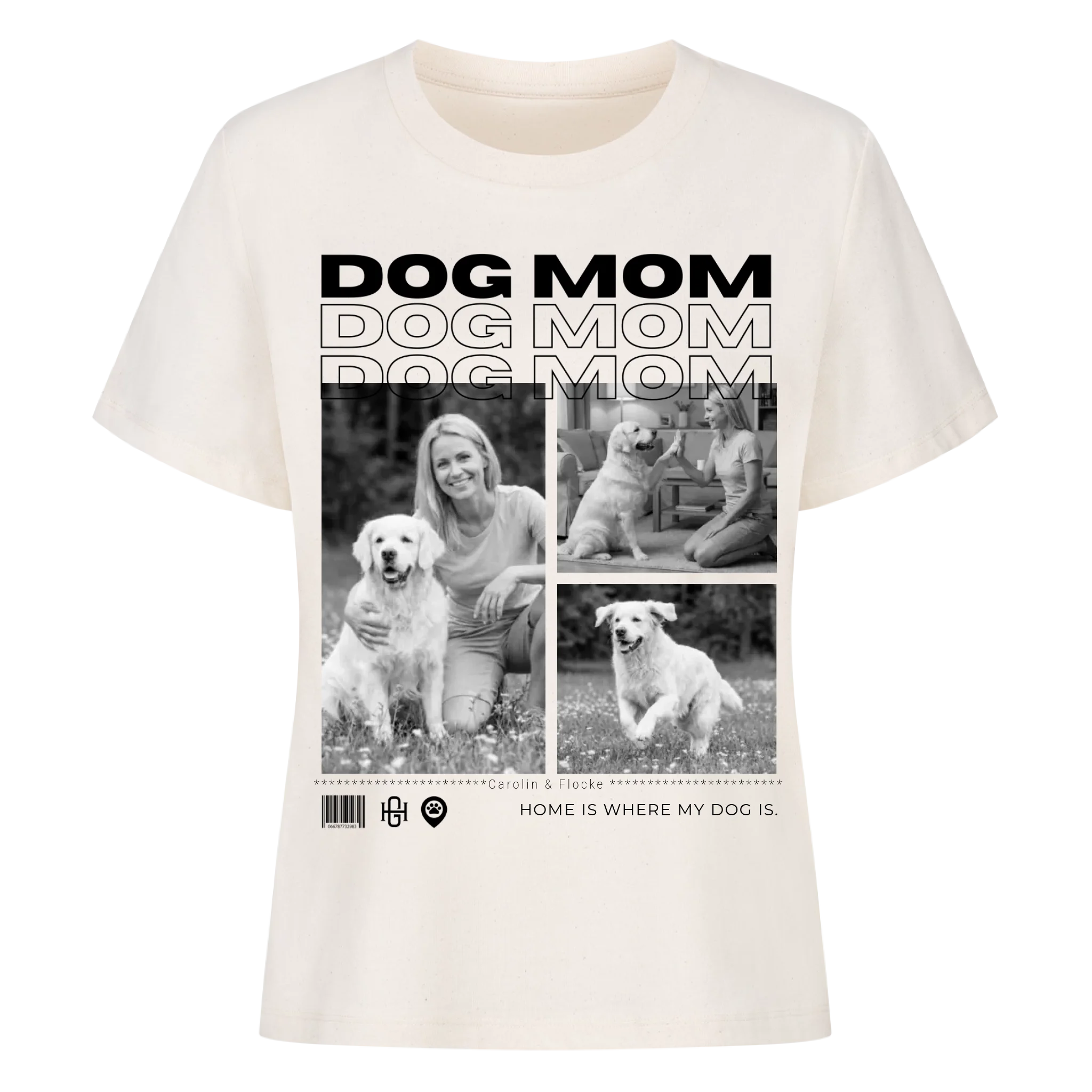 Dog Mom - Individuelles Premium T-Shirt