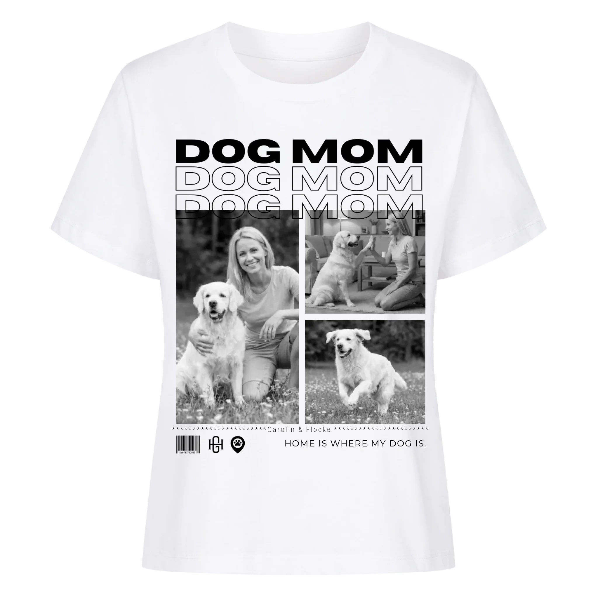 Dog Mom - Individuelles Premium T-Shirt