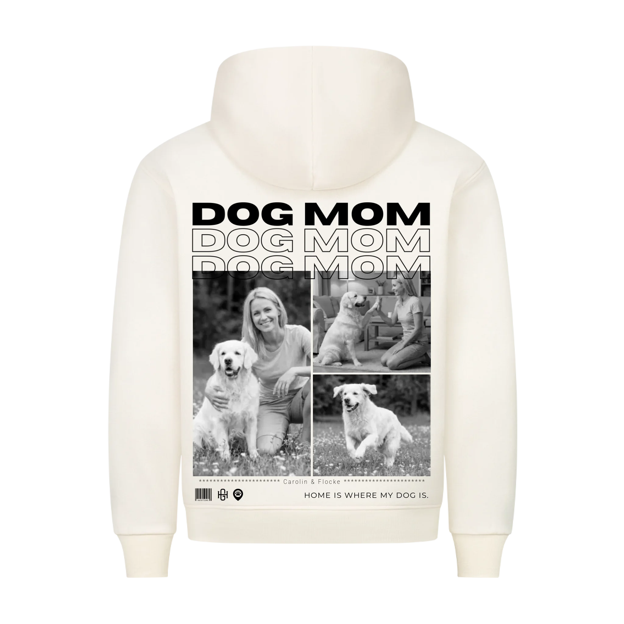 Dog Mom - Individueller Premium Hoodie (Unisex)