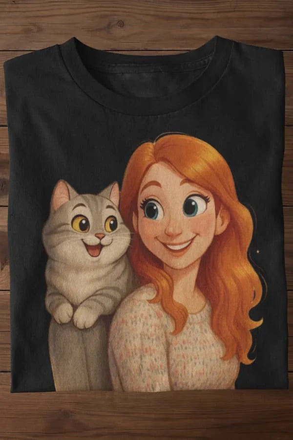 Comic-Märchen-Style Fellfamilien-Porträt - Individuelles Premium T-Shirt