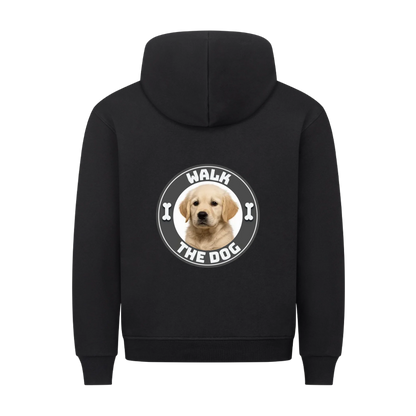 Walk The Dog Premium Hoodie Backprint - Eigenes Foto