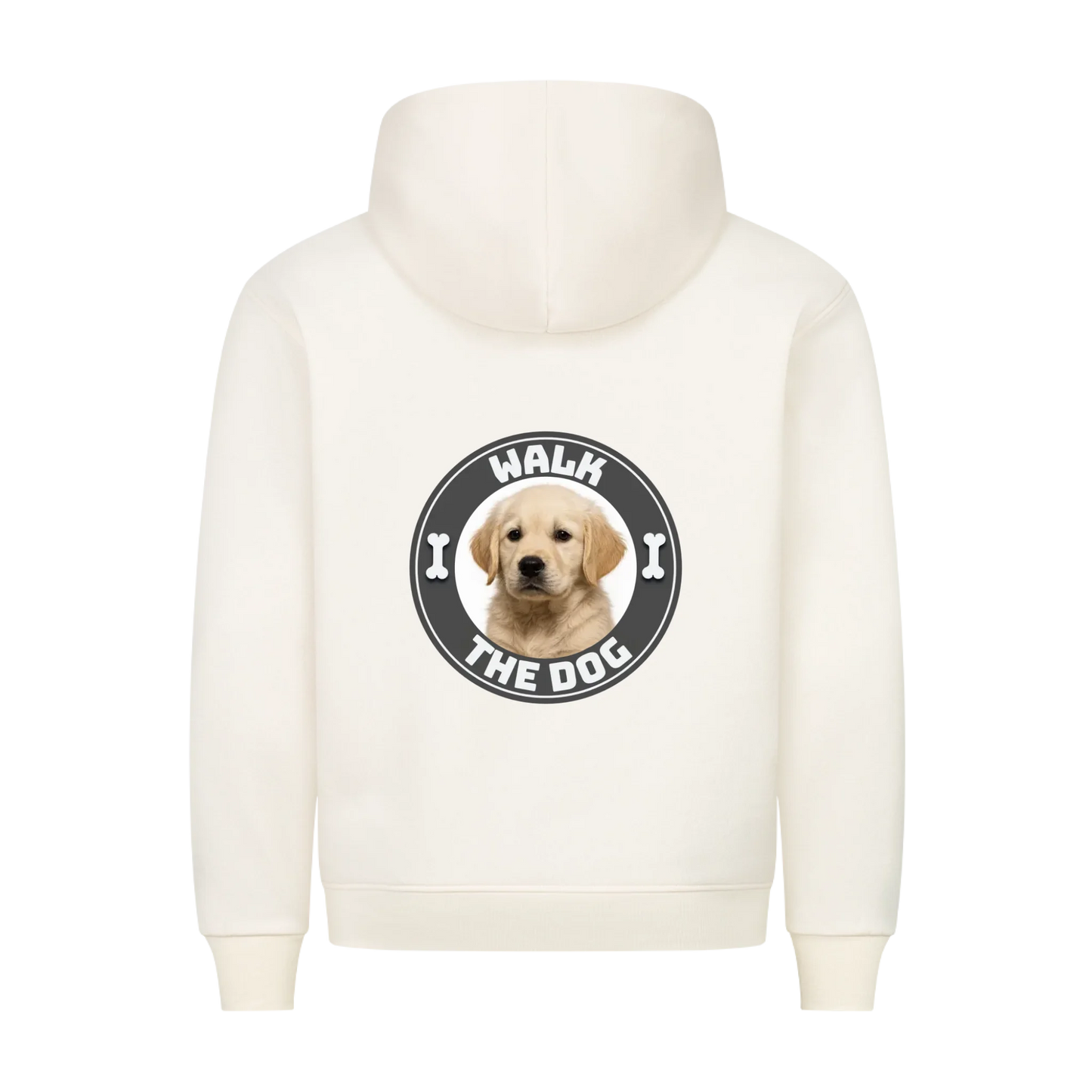Walk The Dog Premium Hoodie Backprint - Eigenes Foto