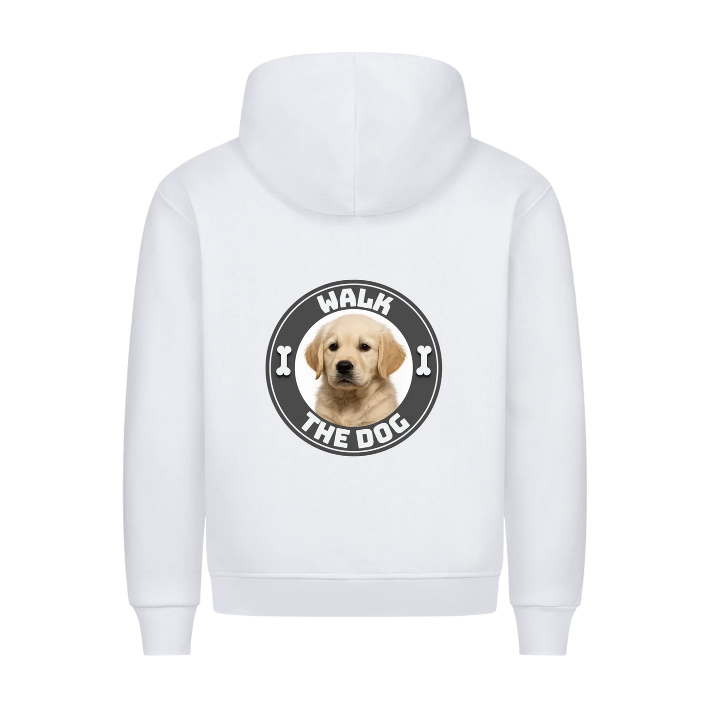 Walk The Dog Premium Hoodie Backprint - Eigenes Foto