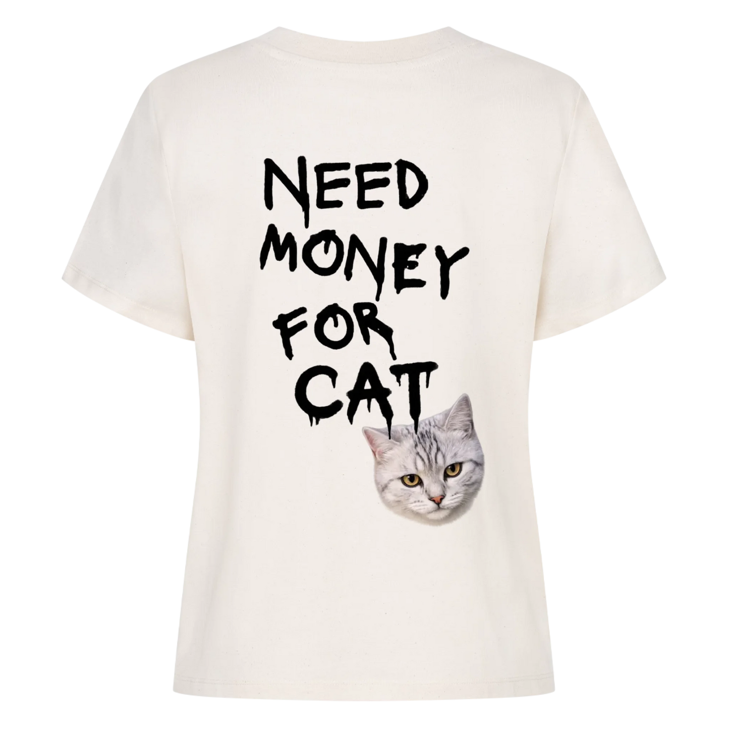 Need Money for Cats Bio T-Shirt Backprint