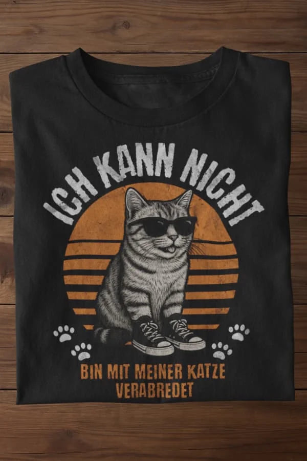 Mit Katze verabredet - Individuelles Premium T-Shirt