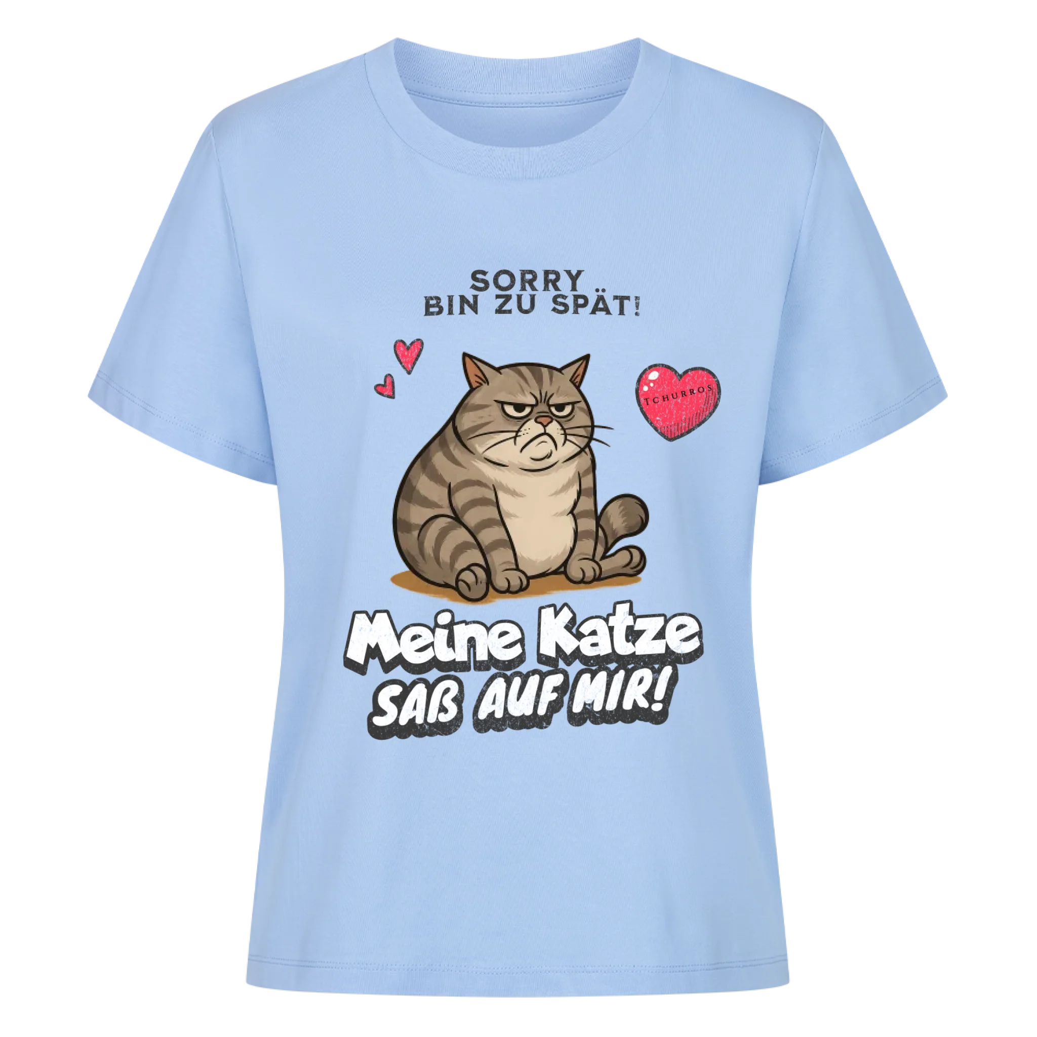 Bin zu spät - Katze - Individuelles Premium T-Shirt