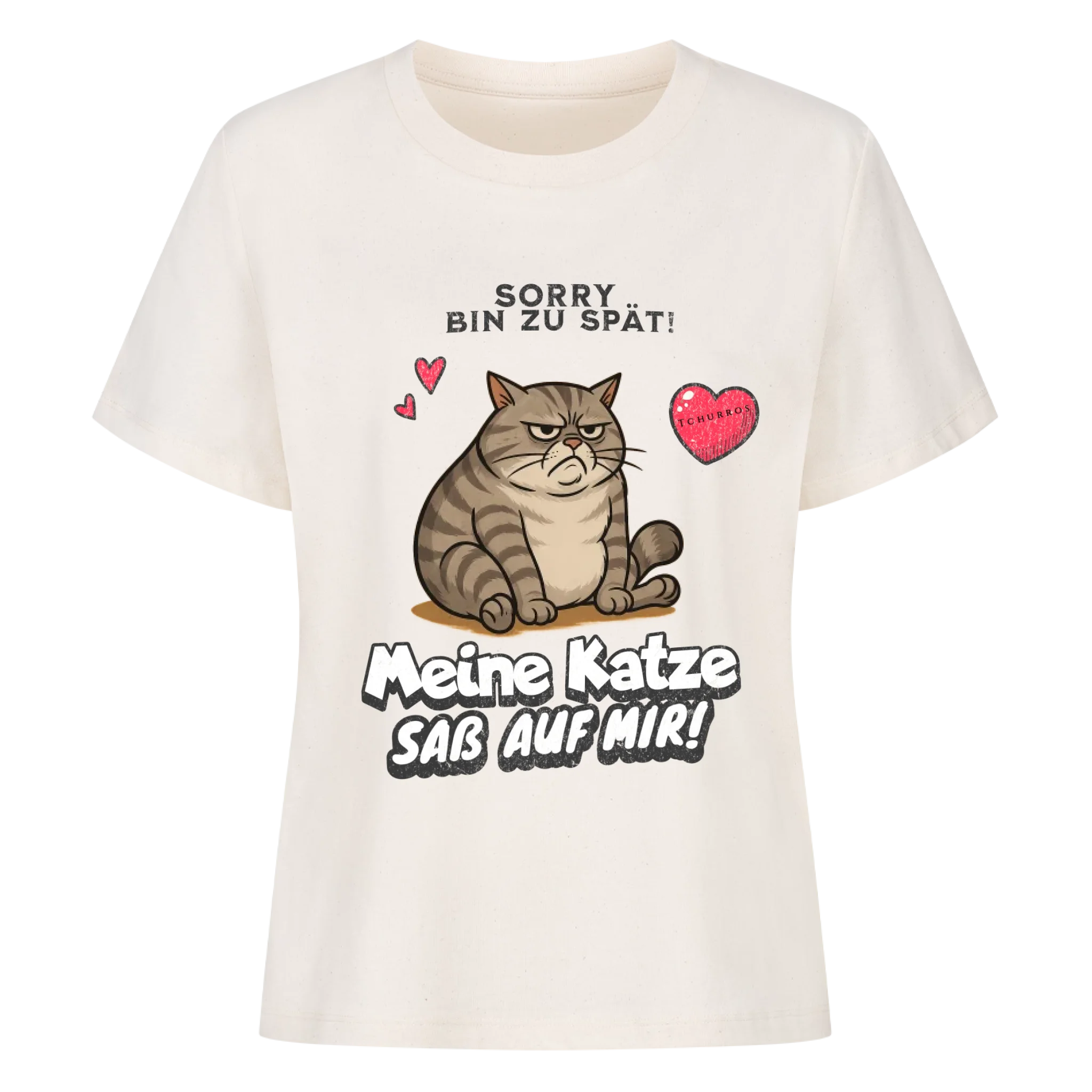 Bin zu spät - Katze - Individuelles Premium T-Shirt