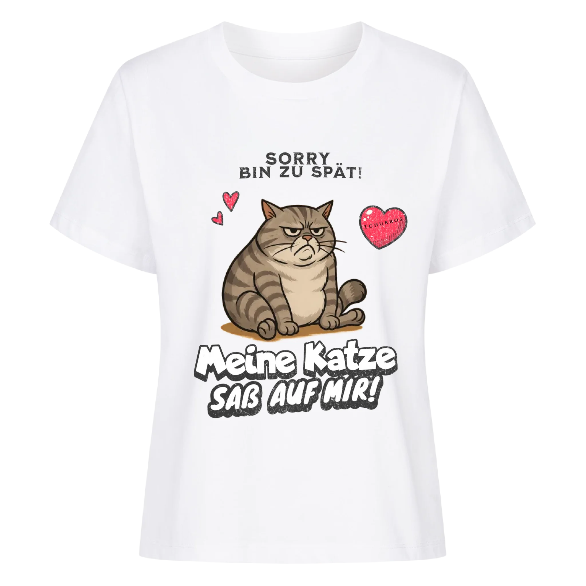 Bin zu spät - Katze - Individuelles Premium T-Shirt