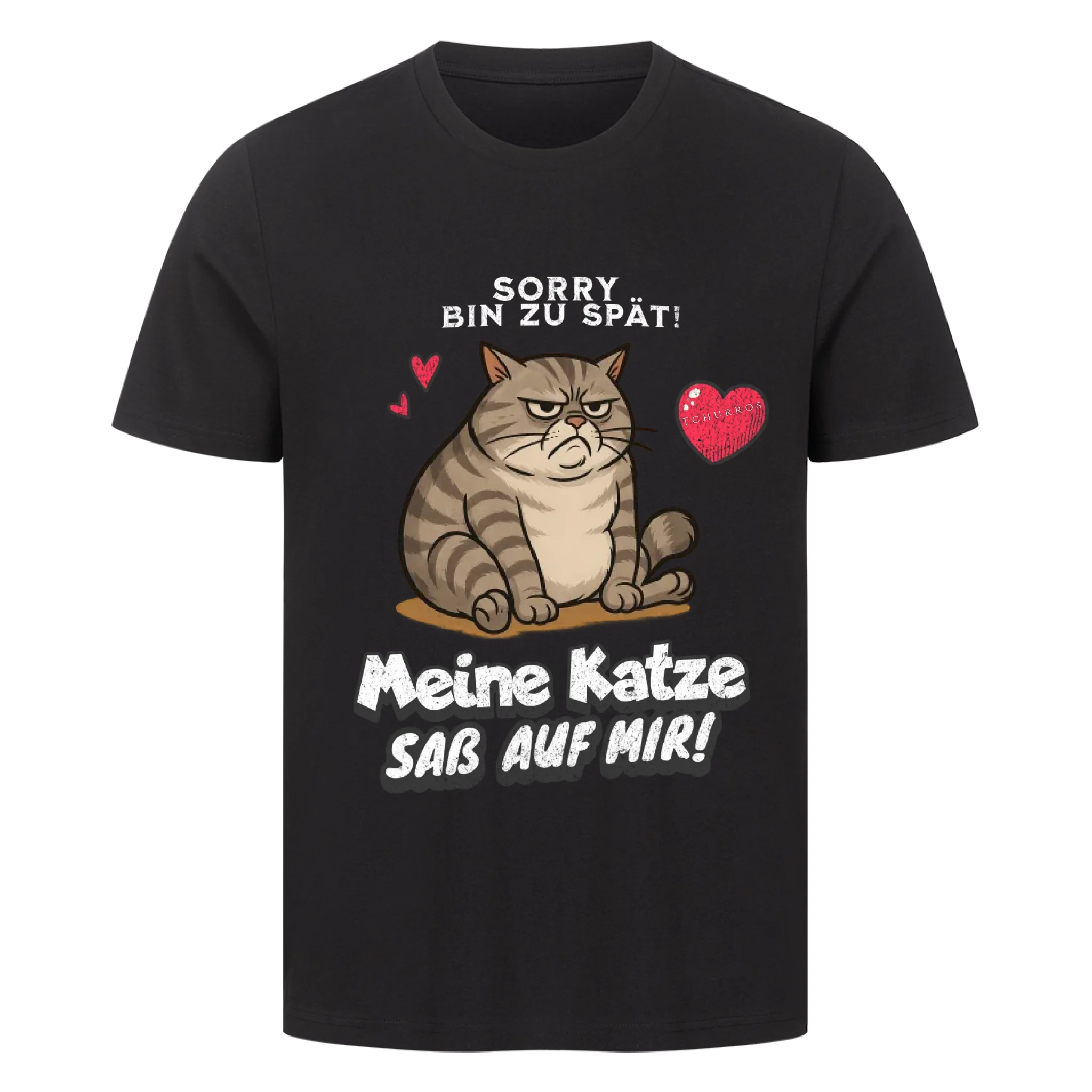 Bin zu spät - Katze - Individuelles Premium T-Shirt