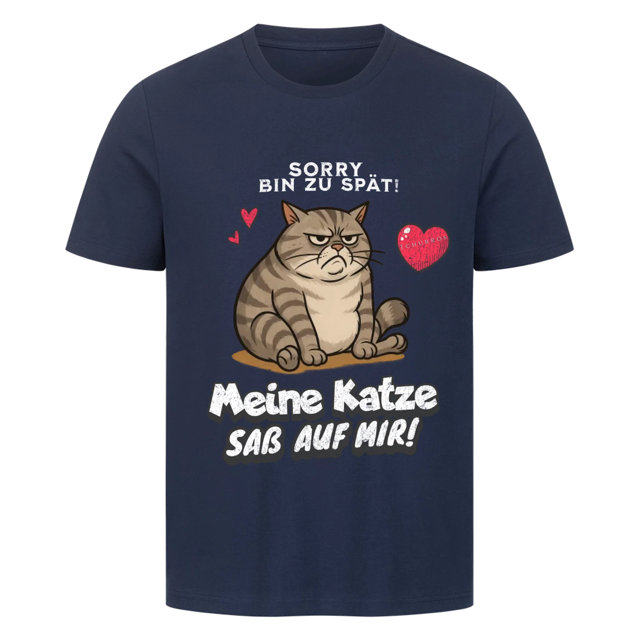 Bin zu spät - Katze - Individuelles Premium T-Shirt