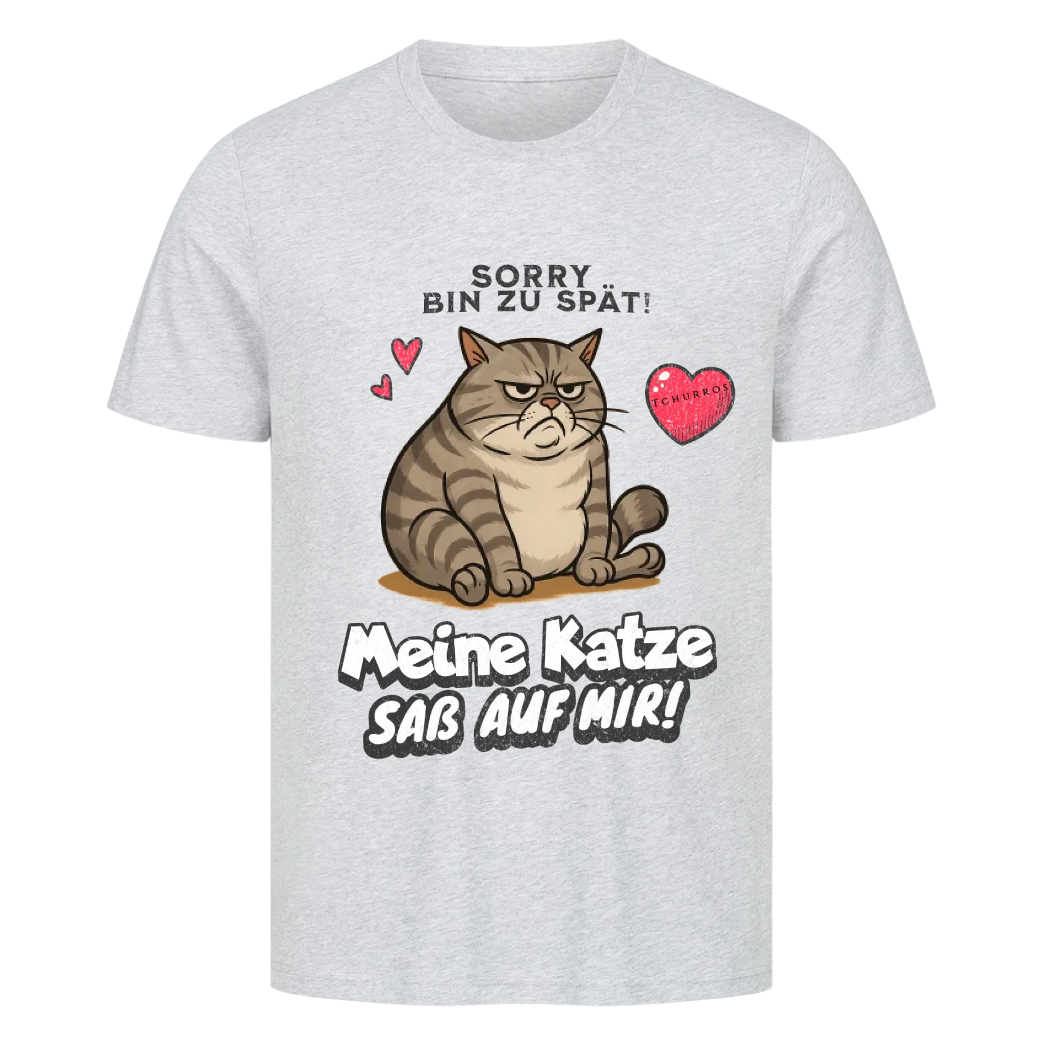 Bin zu spät - Katze - Individuelles Premium T-Shirt
