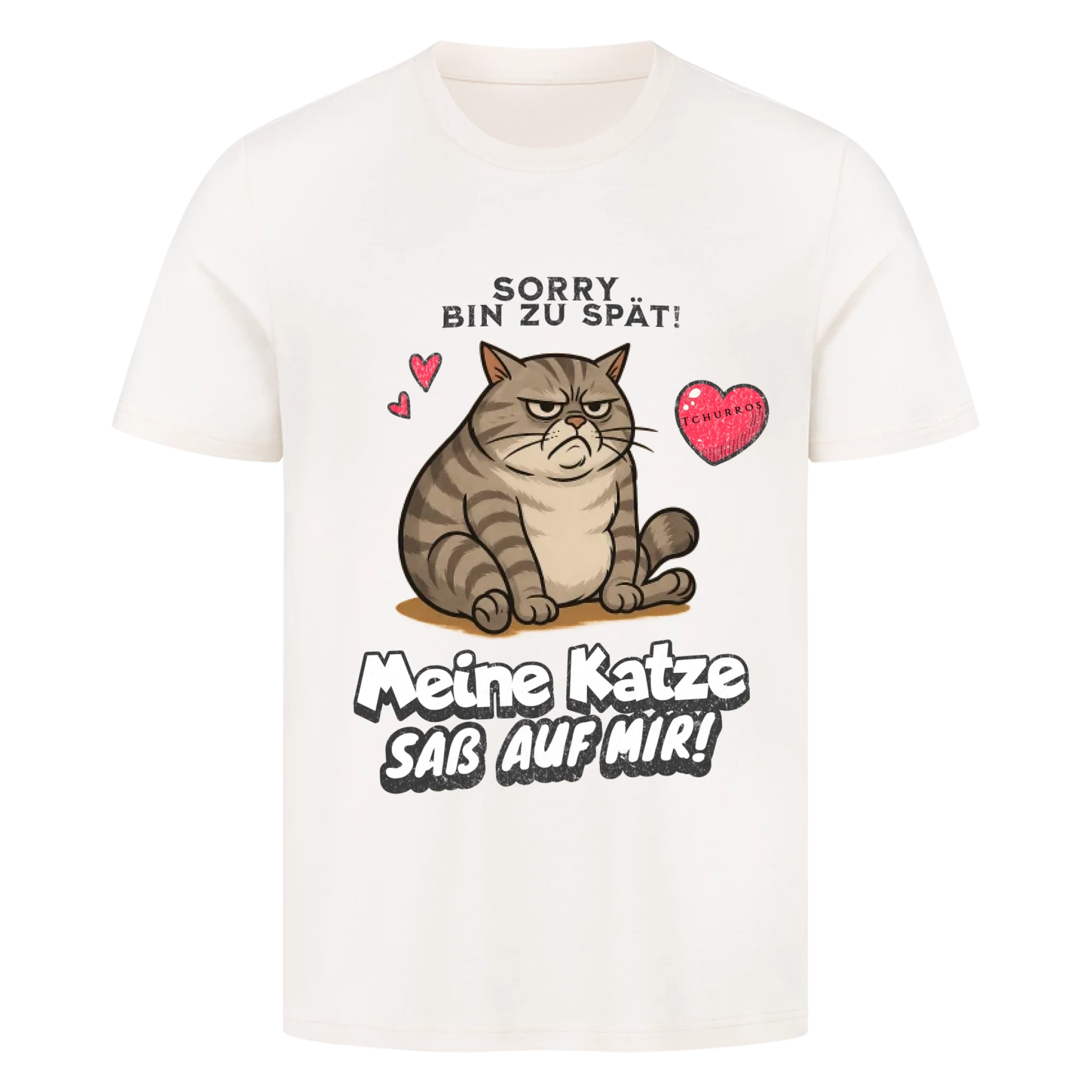 Bin zu spät - Katze - Individuelles Premium T-Shirt