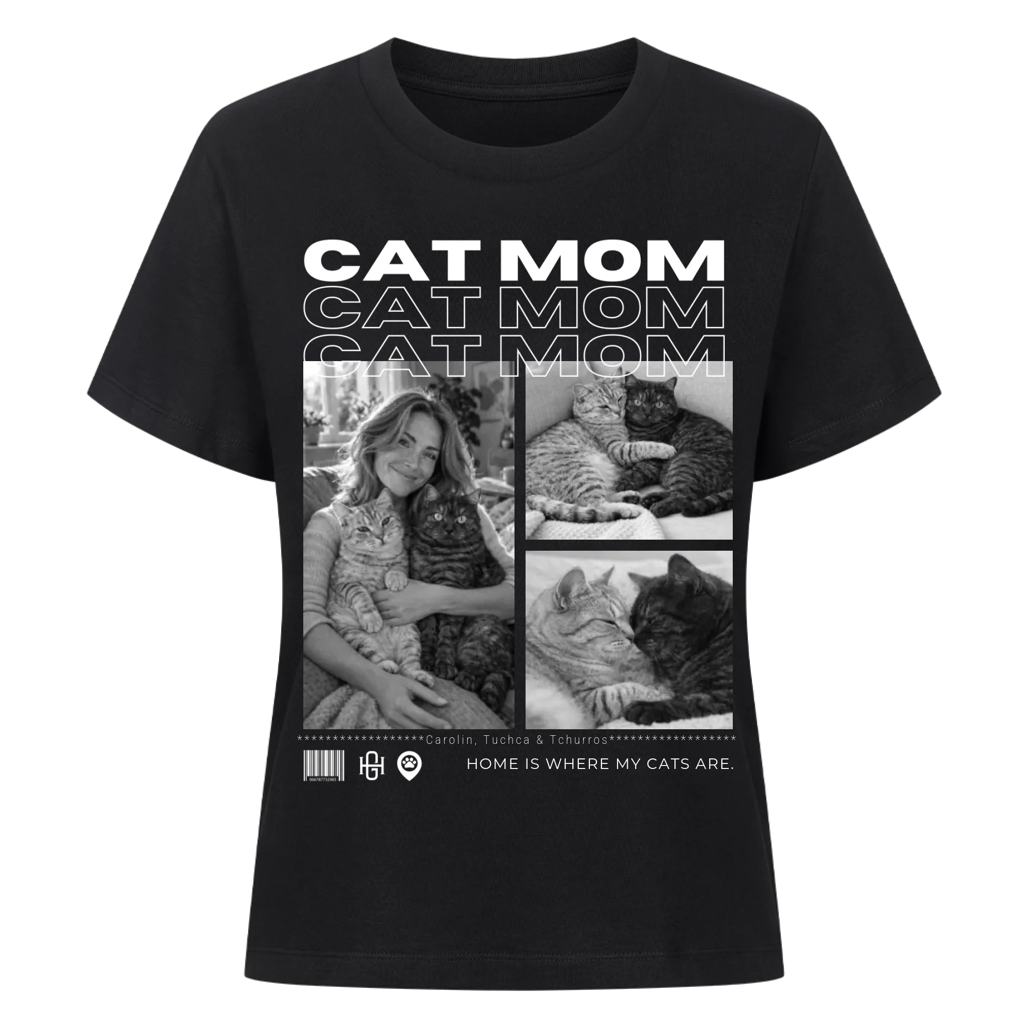 Cat Mom - Individuelles Premium T-Shirt