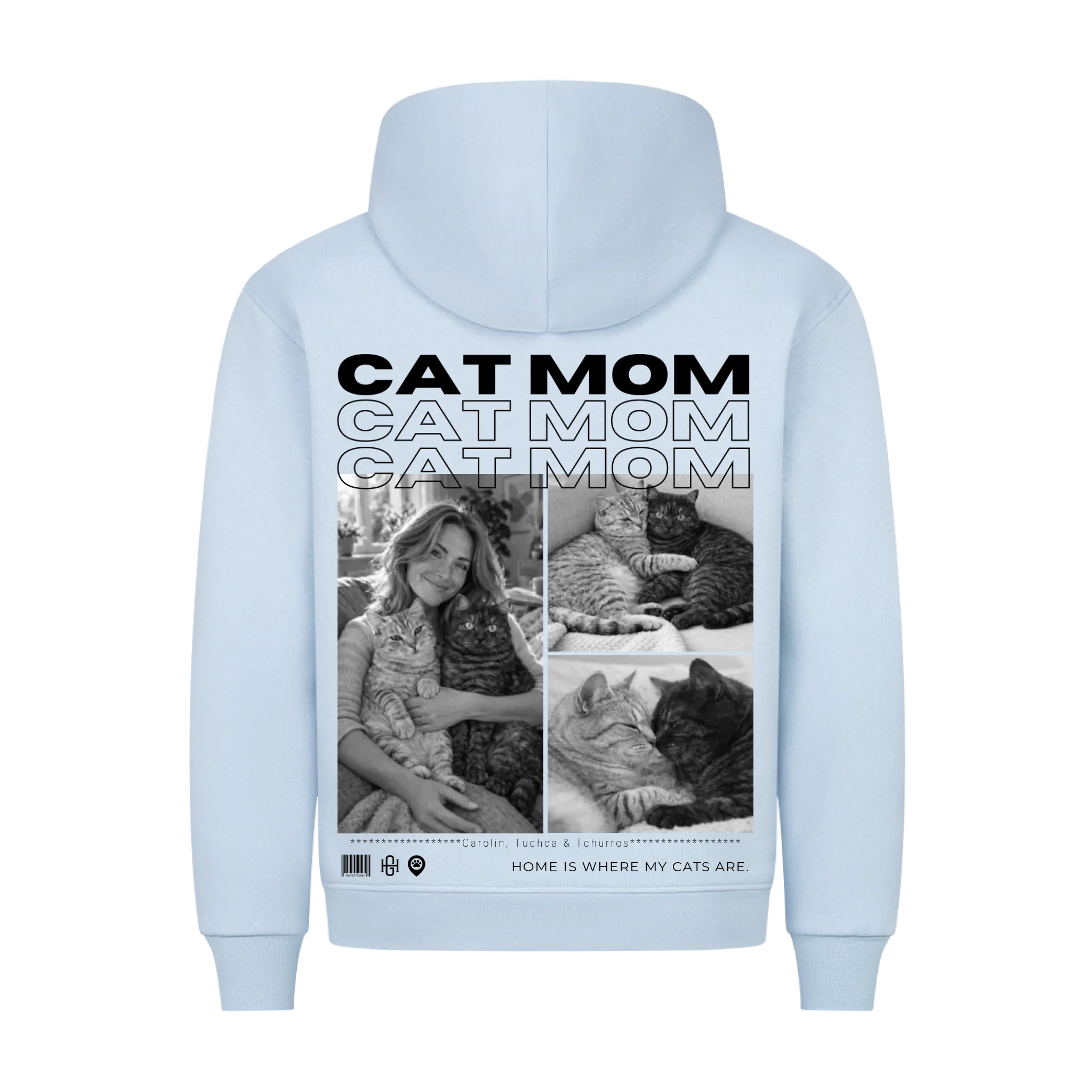 Cat Mom - Individueller Premium Hoodie (Unisex)