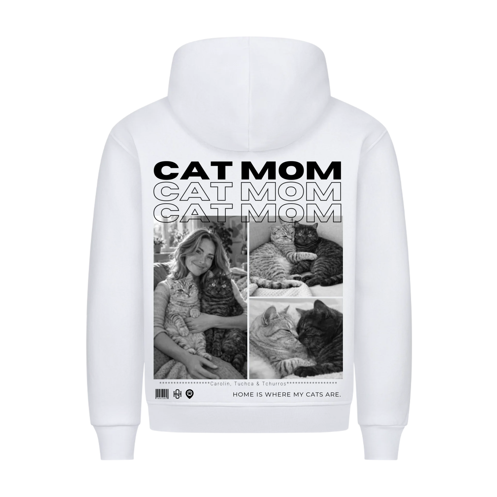 Cat Mom - Individueller Premium Hoodie (Unisex)