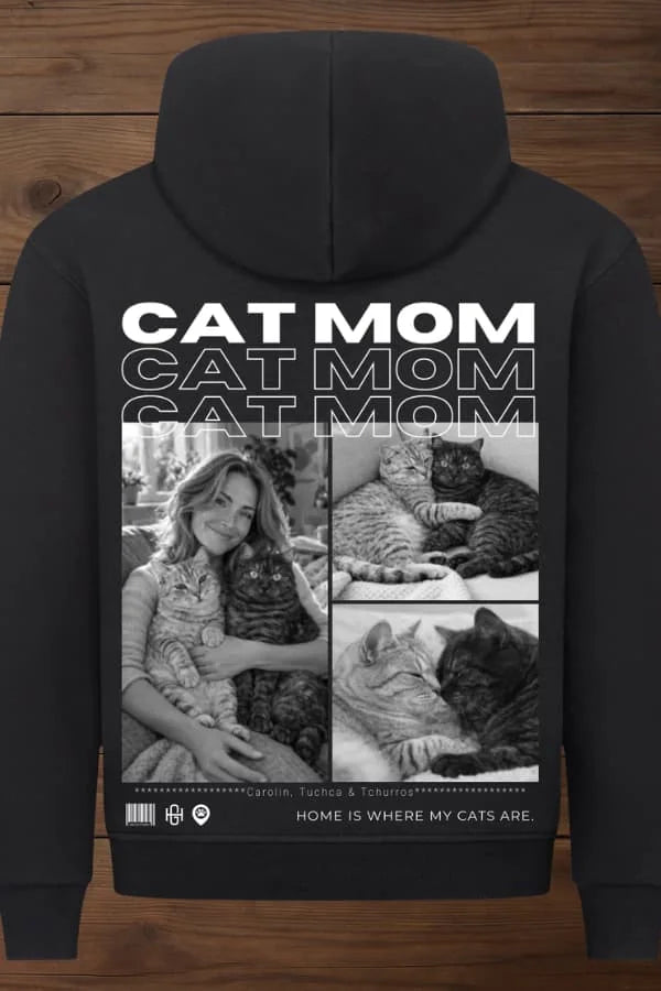 Cat Mom - Individueller Premium Hoodie (Unisex)