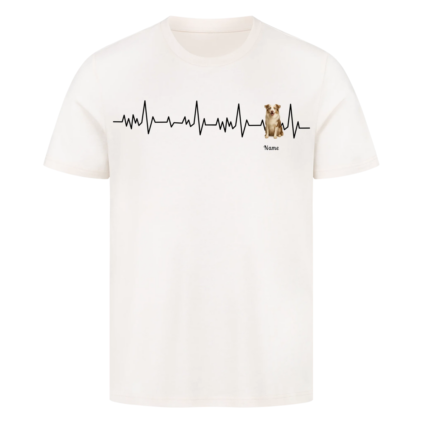Herzschlag Haustier T-Shirt - Eigenes Bild + Name