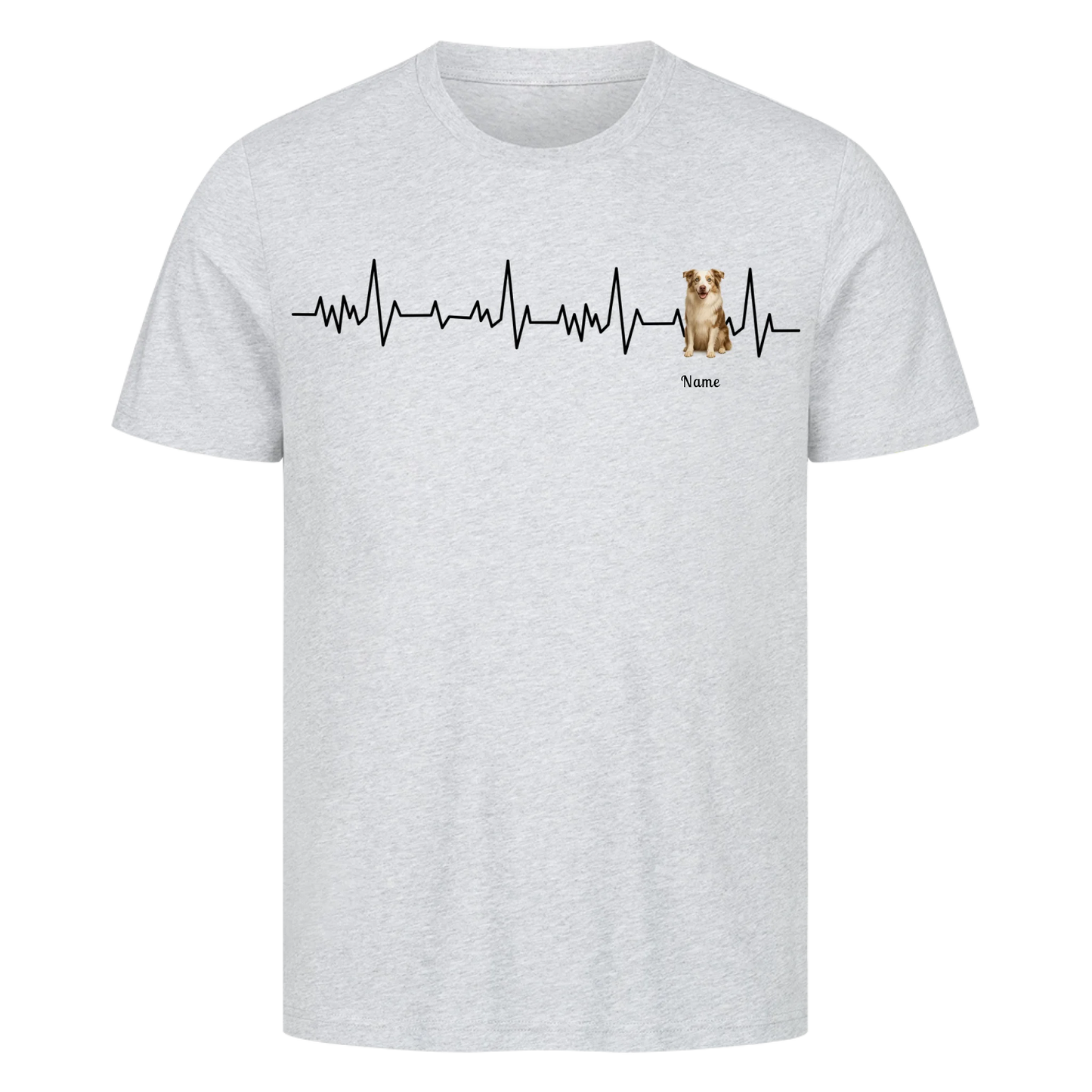 Herzschlag Haustier T-Shirt - Eigenes Bild + Name