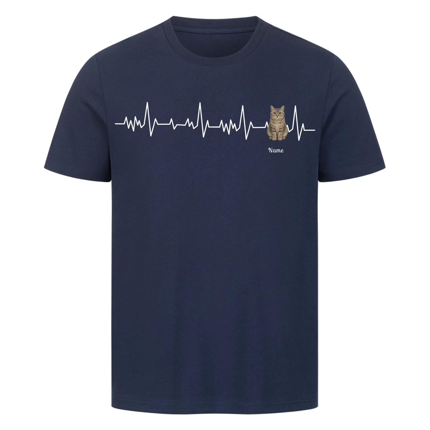 Herzschlag Haustier T-Shirt - Eigenes Bild + Name