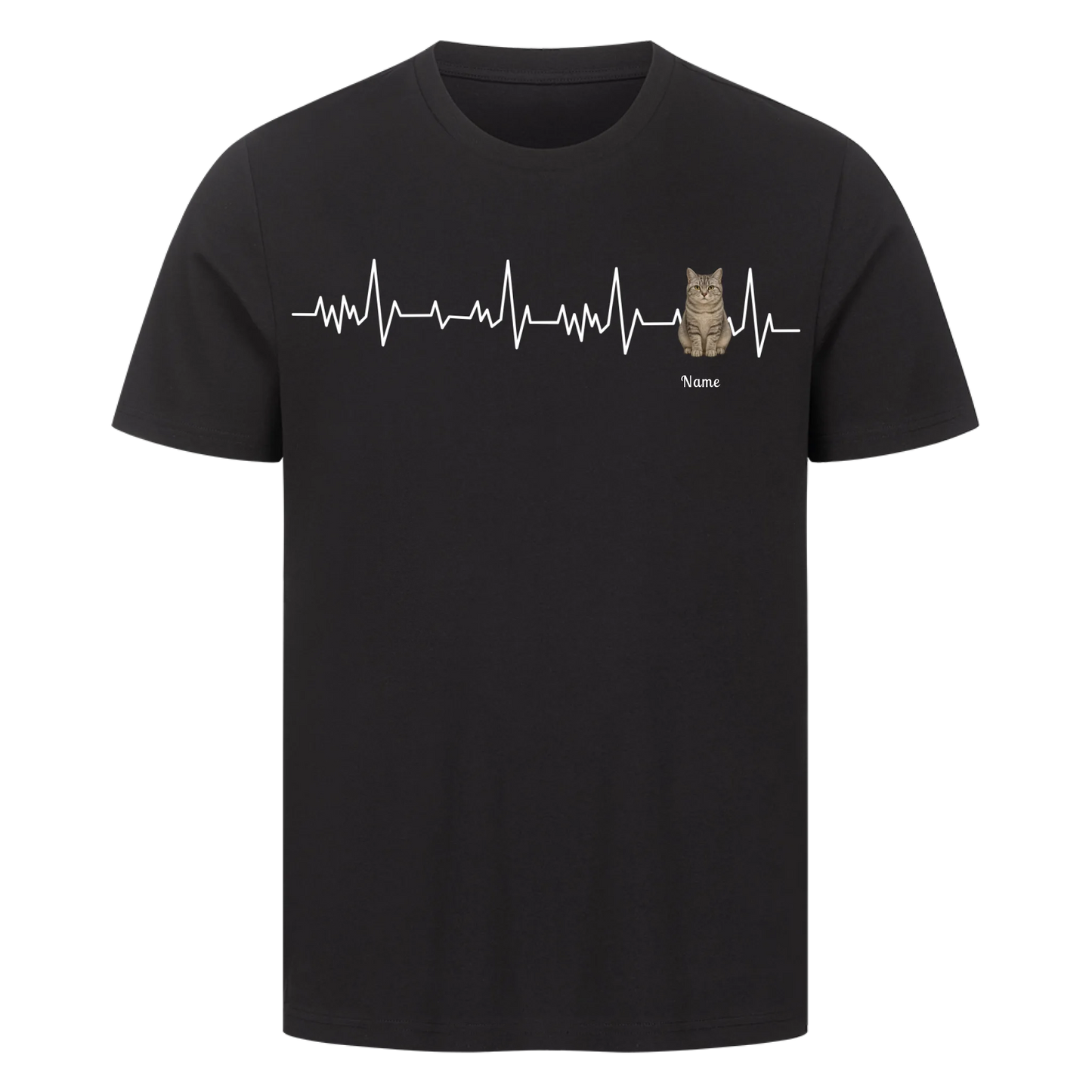Herzschlag Haustier T-Shirt - Eigenes Bild + Name