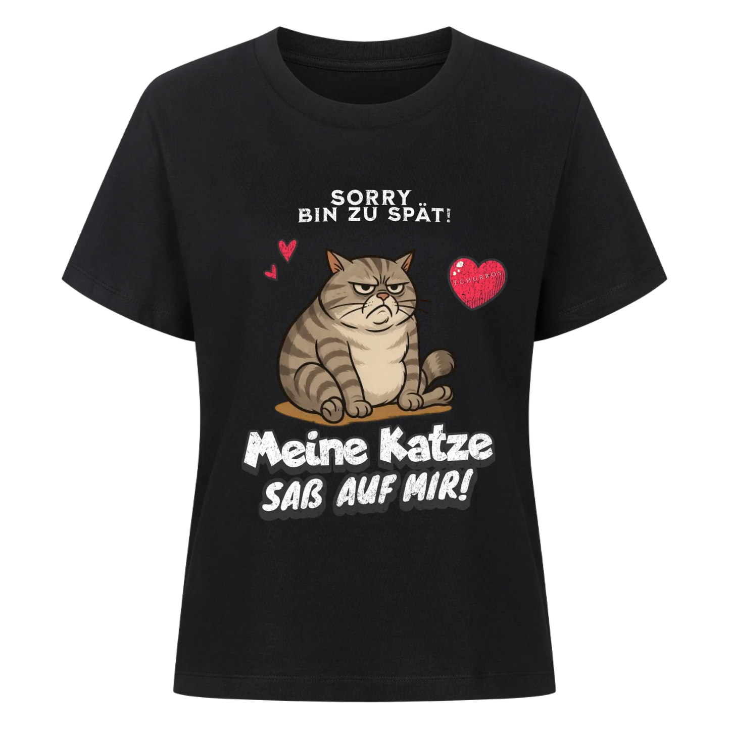Bin zu spät Katze T-Shirt - Eigenes Bild + Name