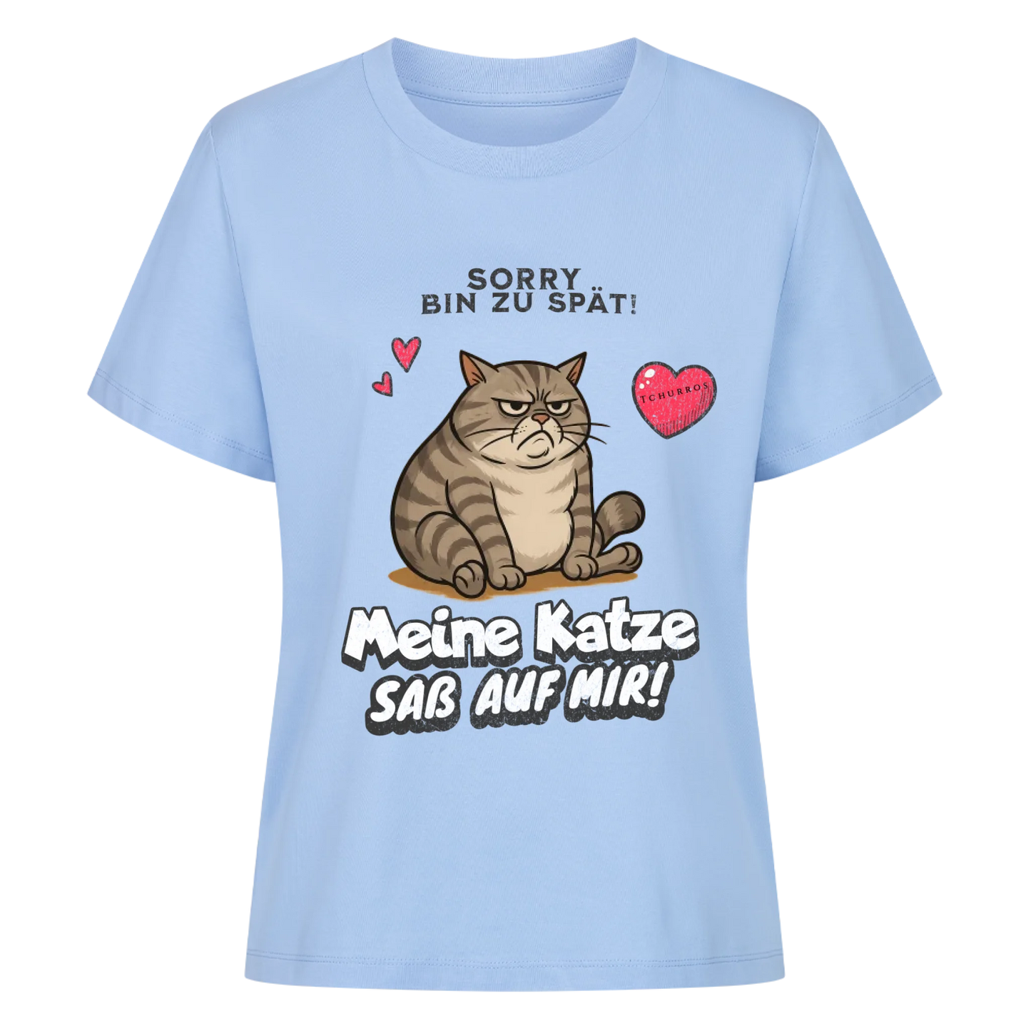 Bin zu spät Katze T-Shirt - Eigenes Bild + Name