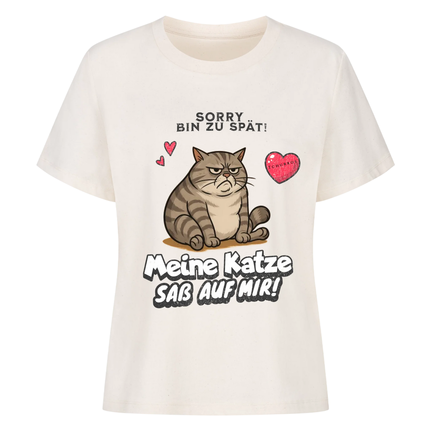 Bin zu spät Katze T-Shirt - Eigenes Bild + Name