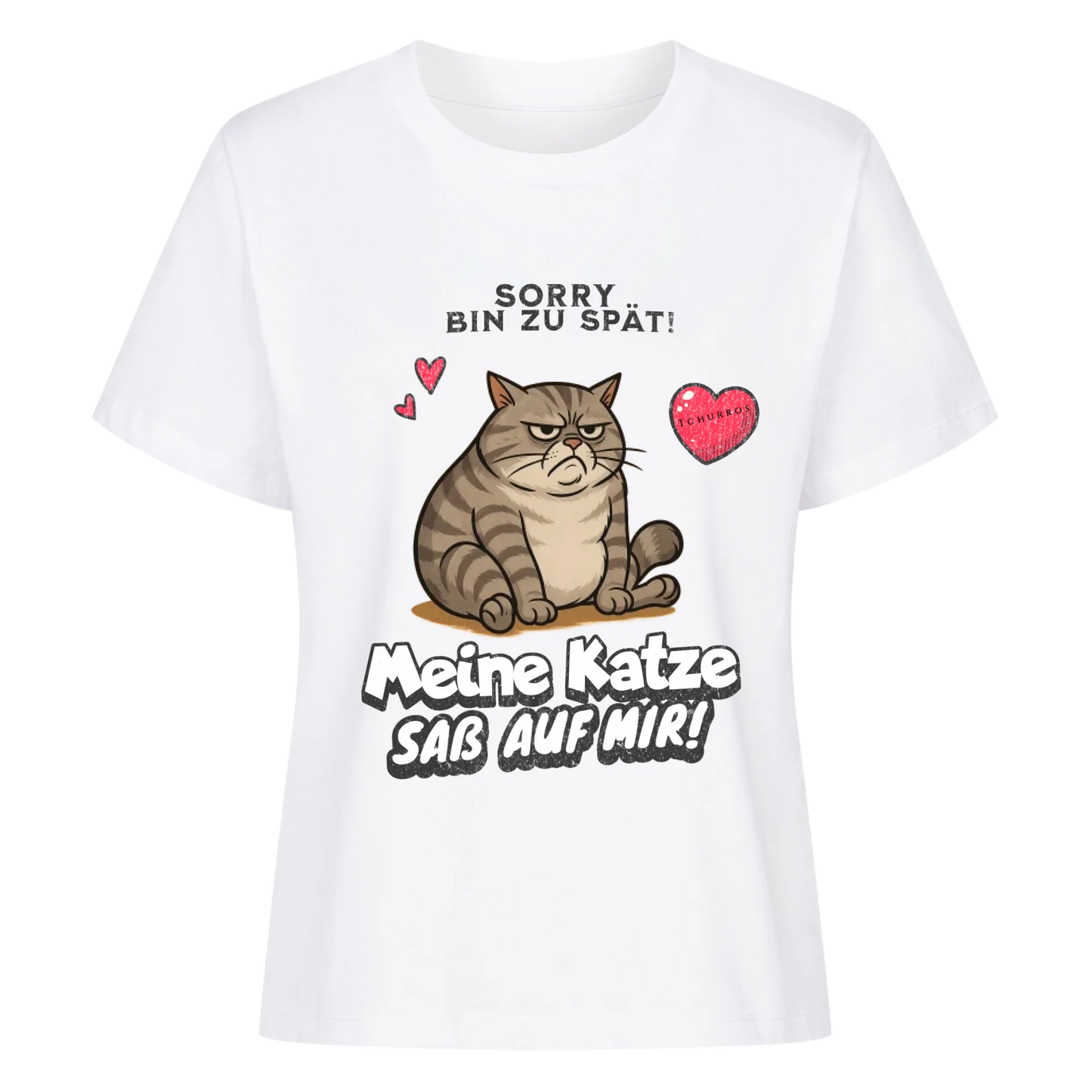 Bin zu spät Katze T-Shirt - Eigenes Bild + Name