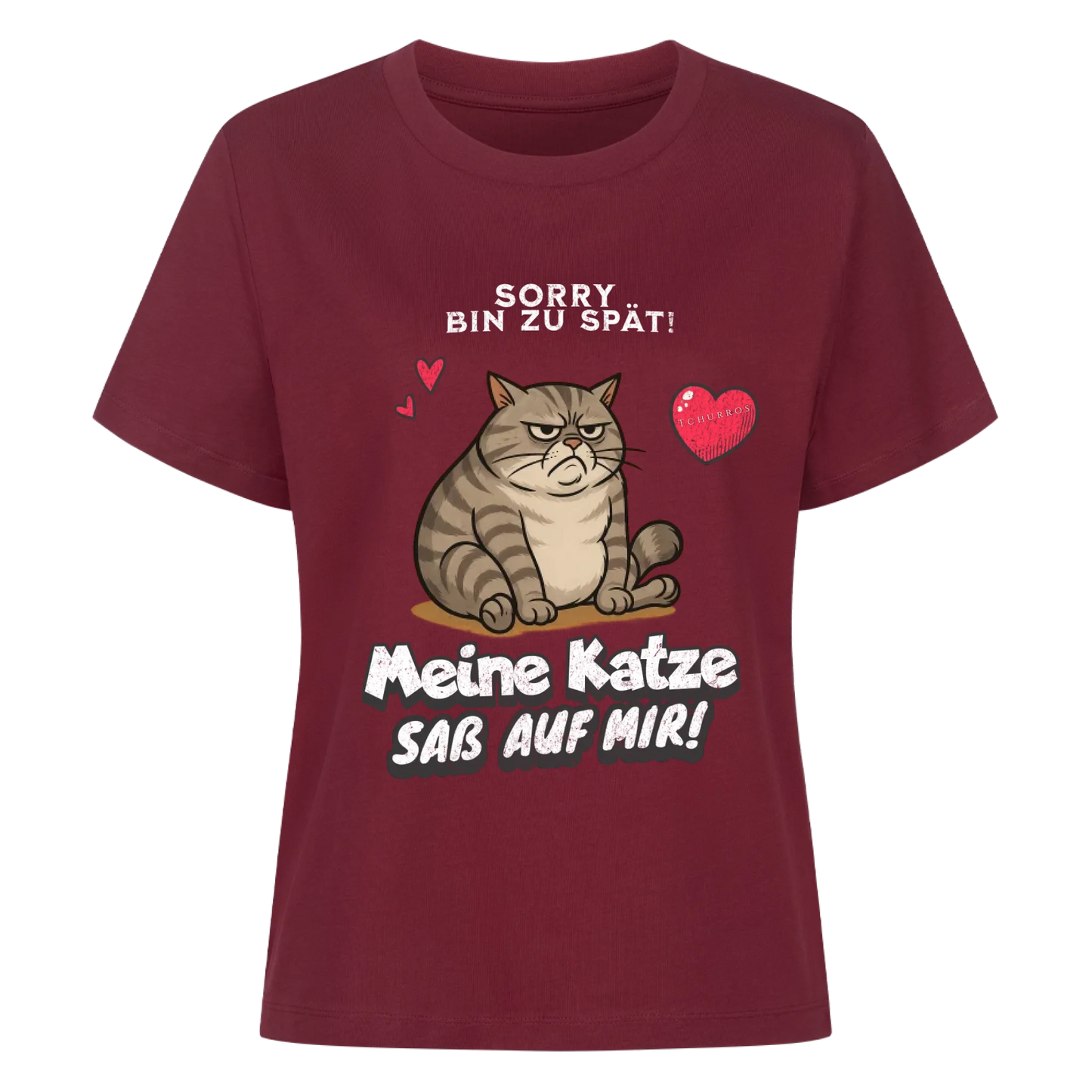Bin zu spät Katze T-Shirt - Eigenes Bild + Name