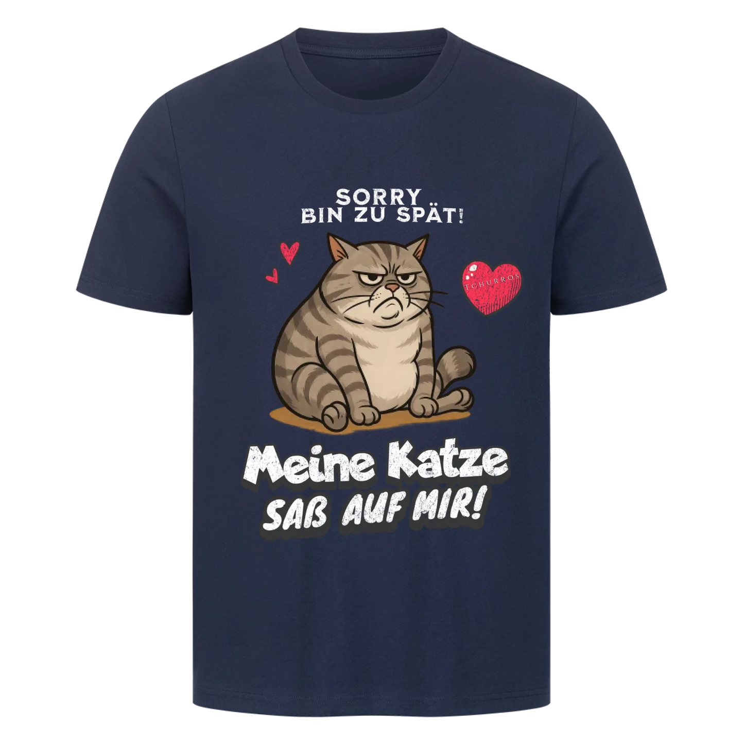 Bin zu spät Katze T-Shirt - Eigenes Bild + Name