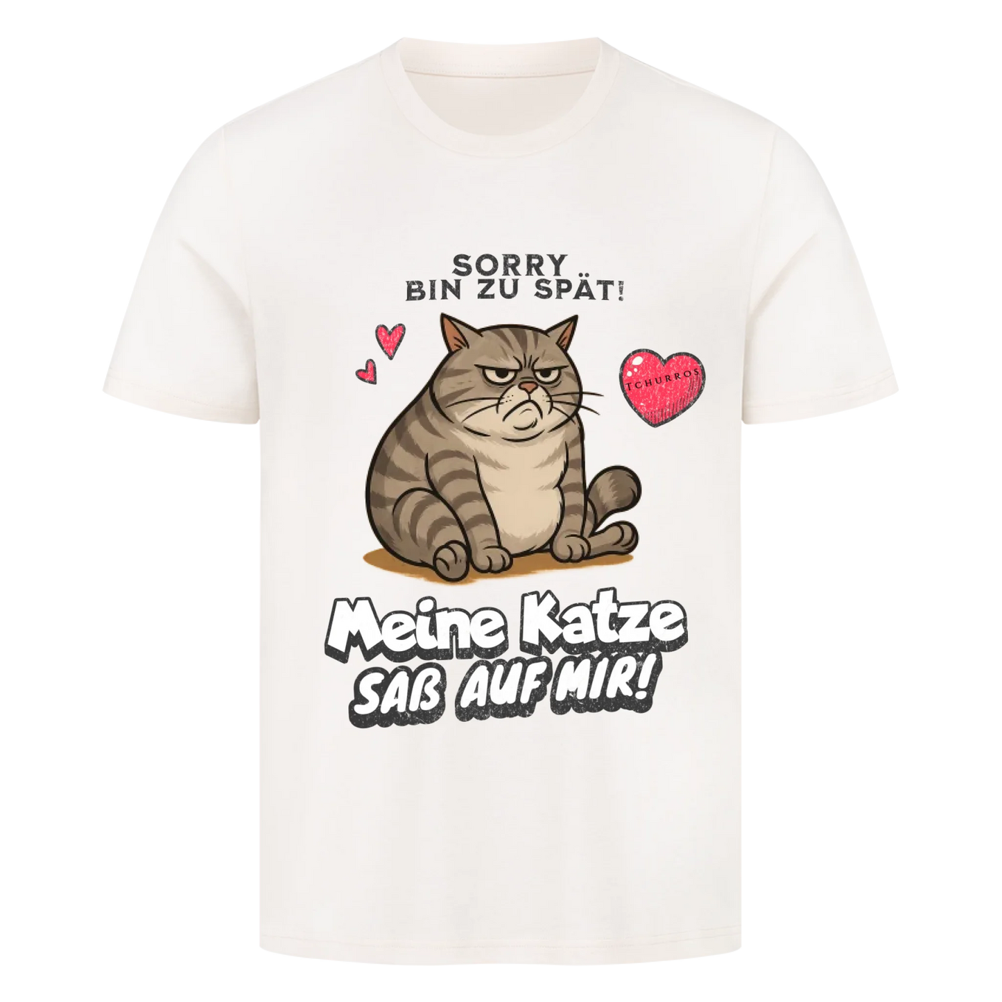 Bin zu spät Katze T-Shirt - Eigenes Bild + Name