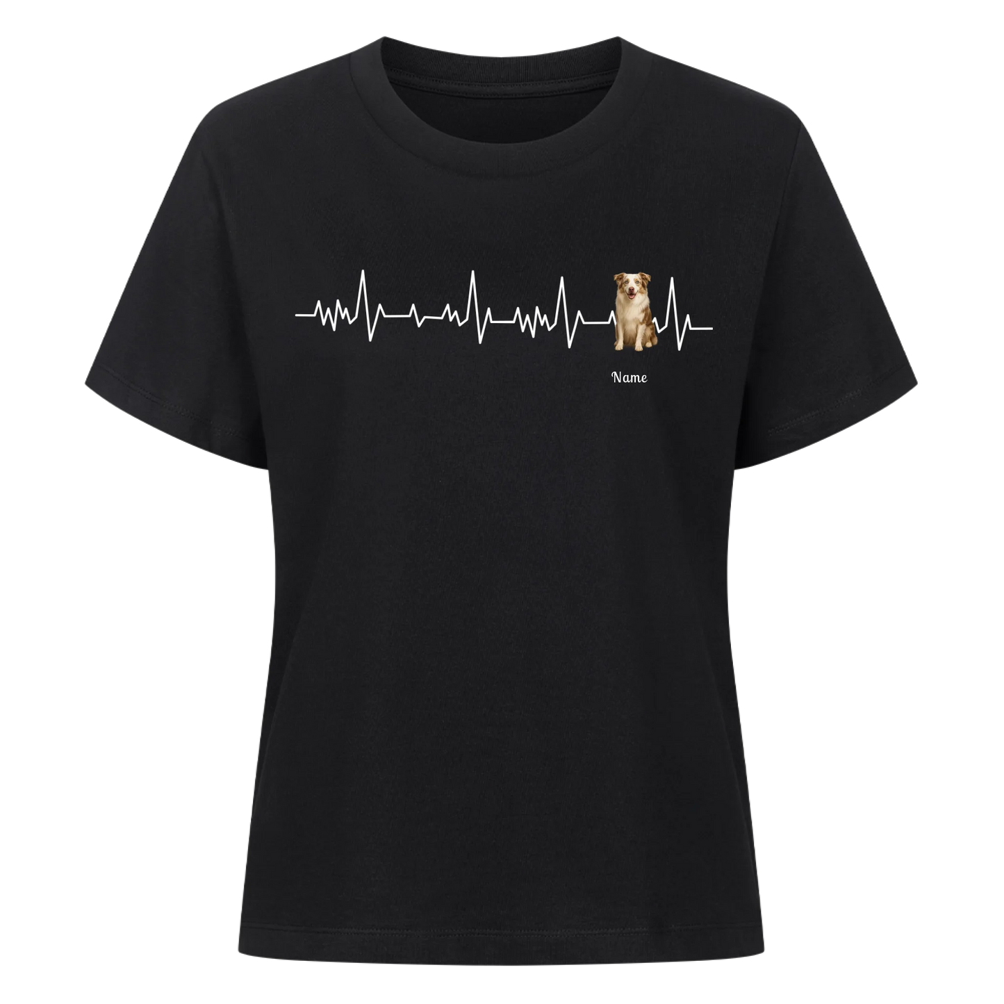 Herzschlag Haustier T-Shirt - Eigenes Bild + Name