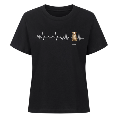 Herzschlag Haustier T-Shirt - Eigenes Bild + Name