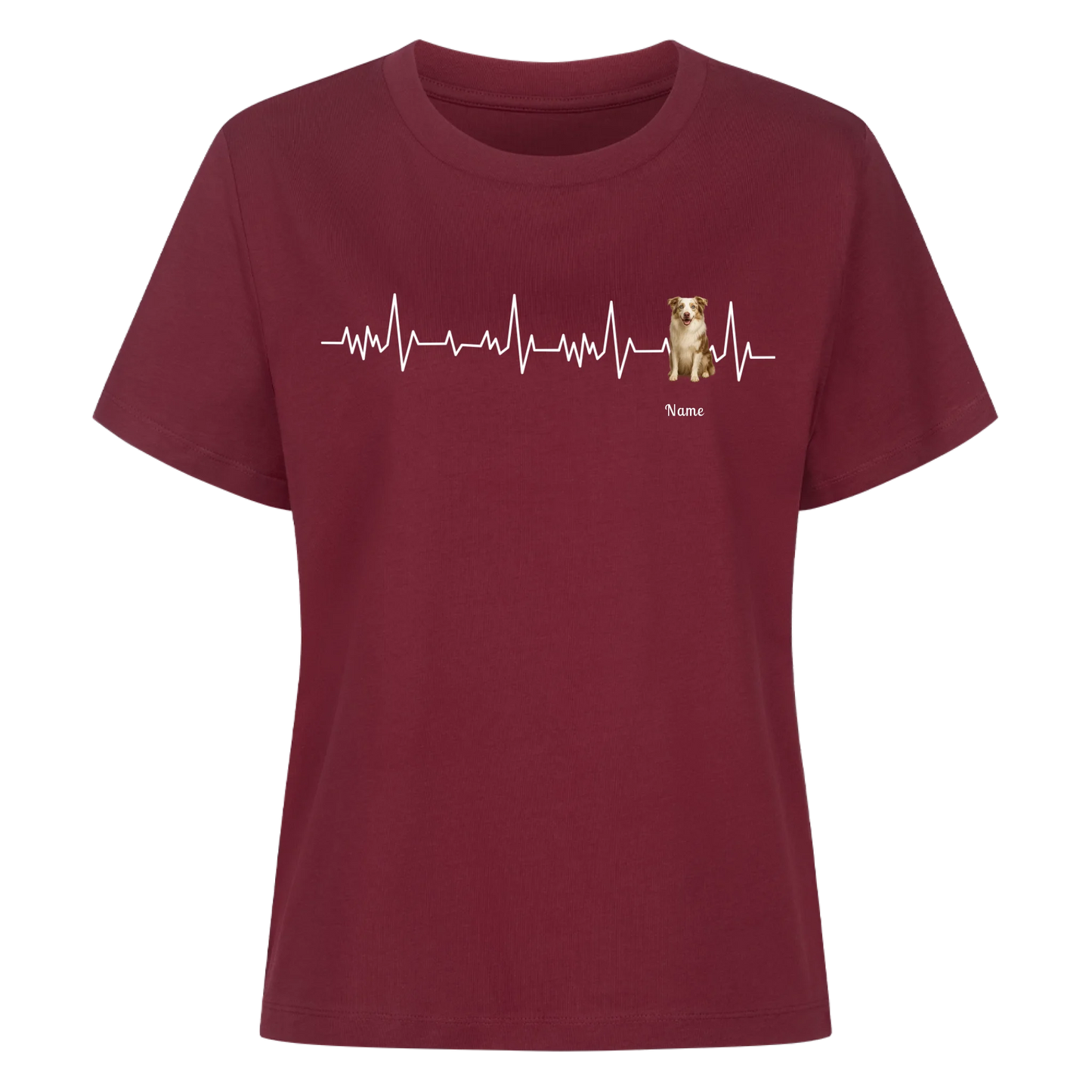 Herzschlag Haustier T-Shirt - Eigenes Bild + Name