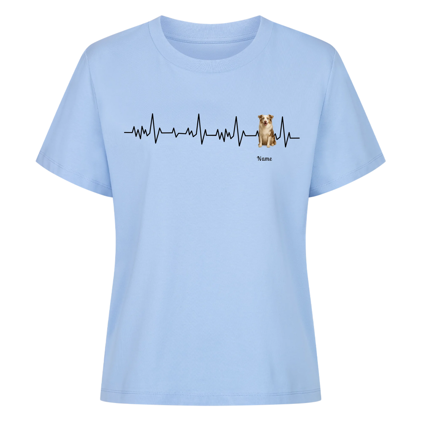 Herzschlag Haustier T-Shirt - Eigenes Bild + Name