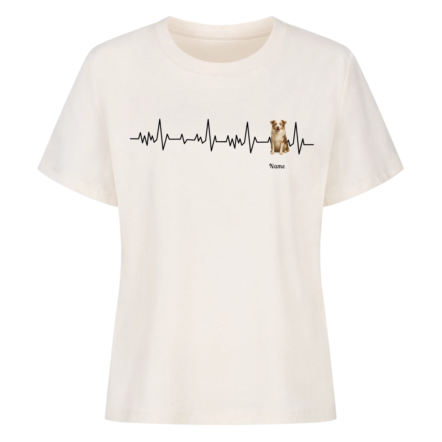Herzschlag Haustier T-Shirt - Eigenes Bild + Name