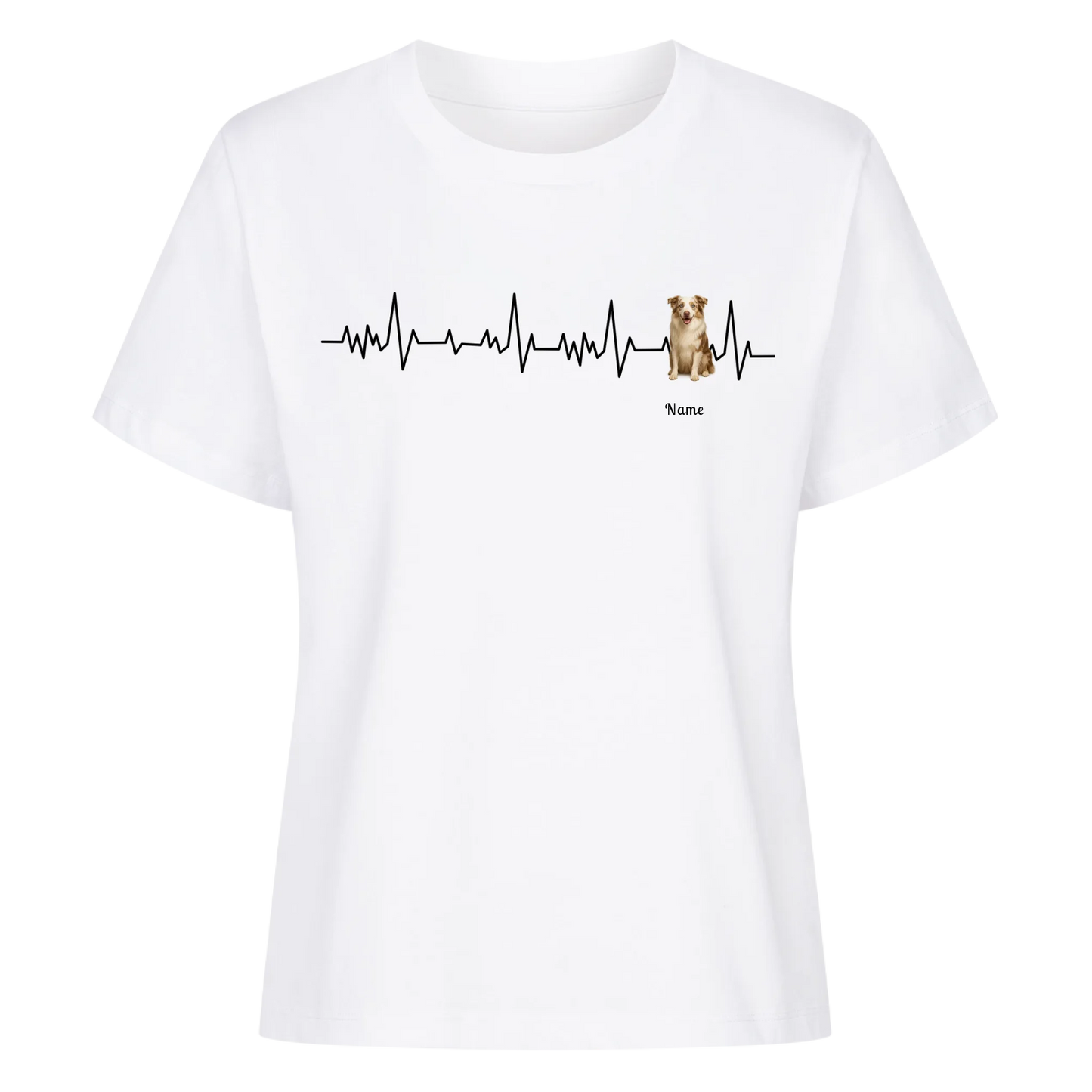 Herzschlag Haustier T-Shirt - Eigenes Bild + Name