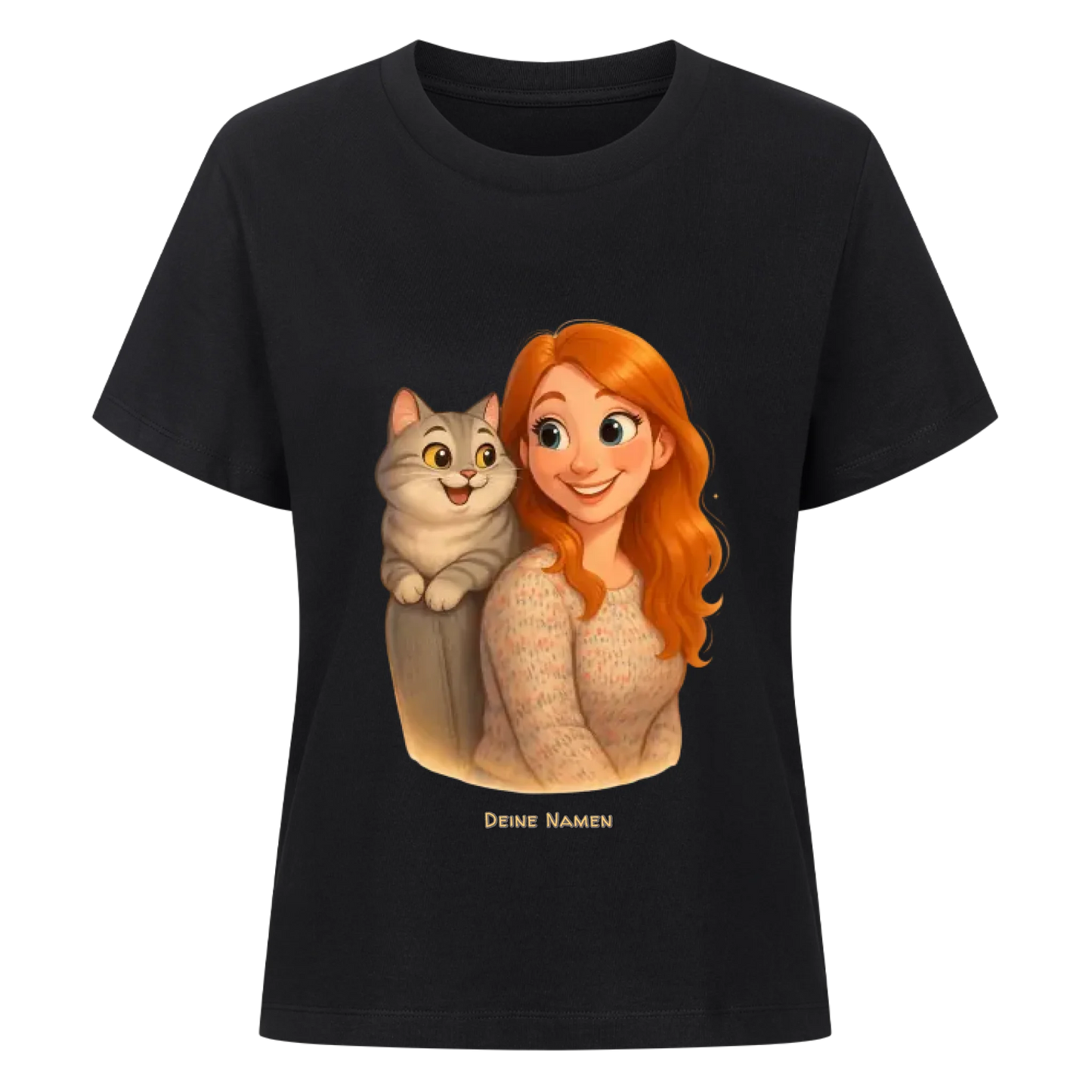 Fellfamilien-Porträt T-Shirt - Eigenes Bild + Namen