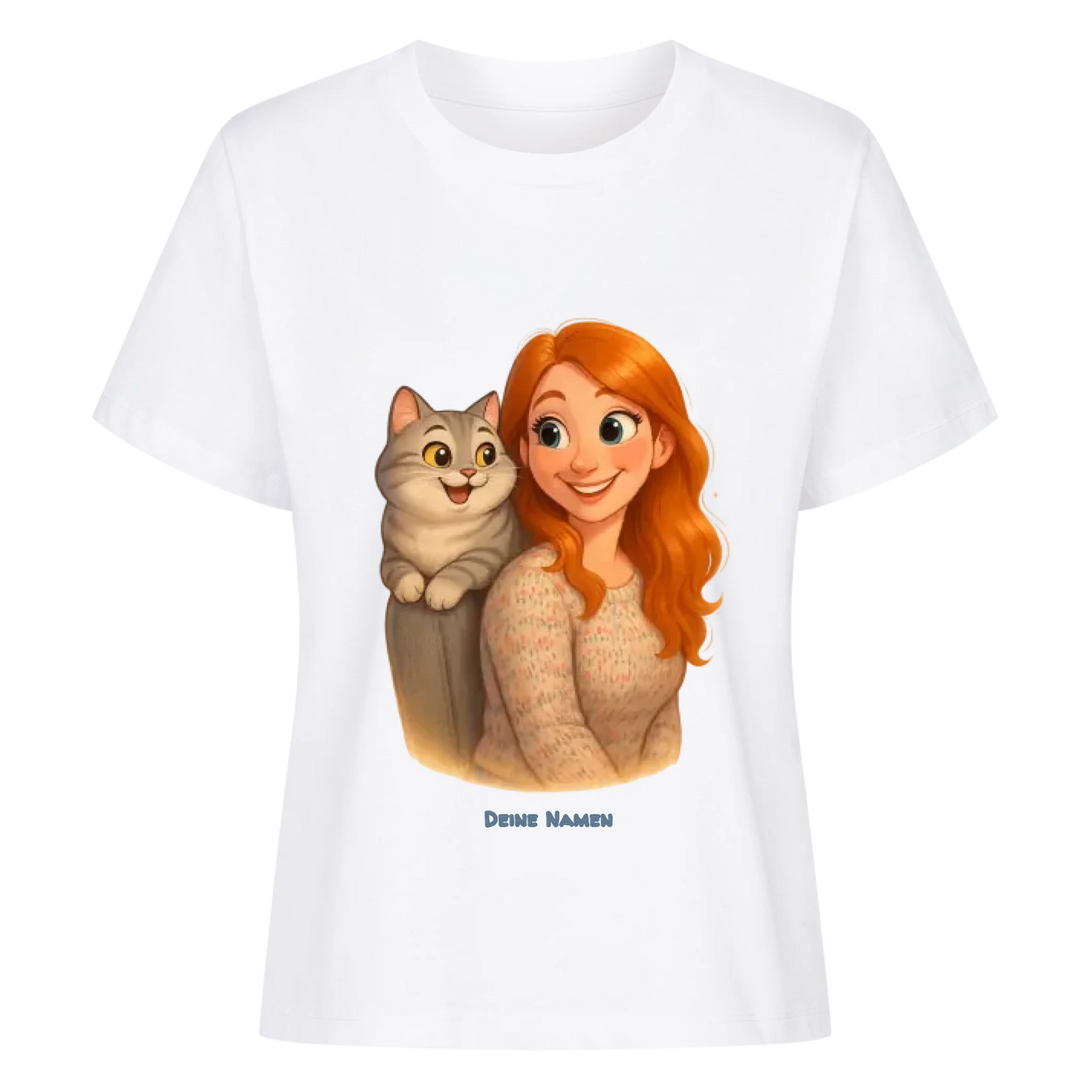 Fellfamilien-Porträt T-Shirt - Eigenes Bild + Namen