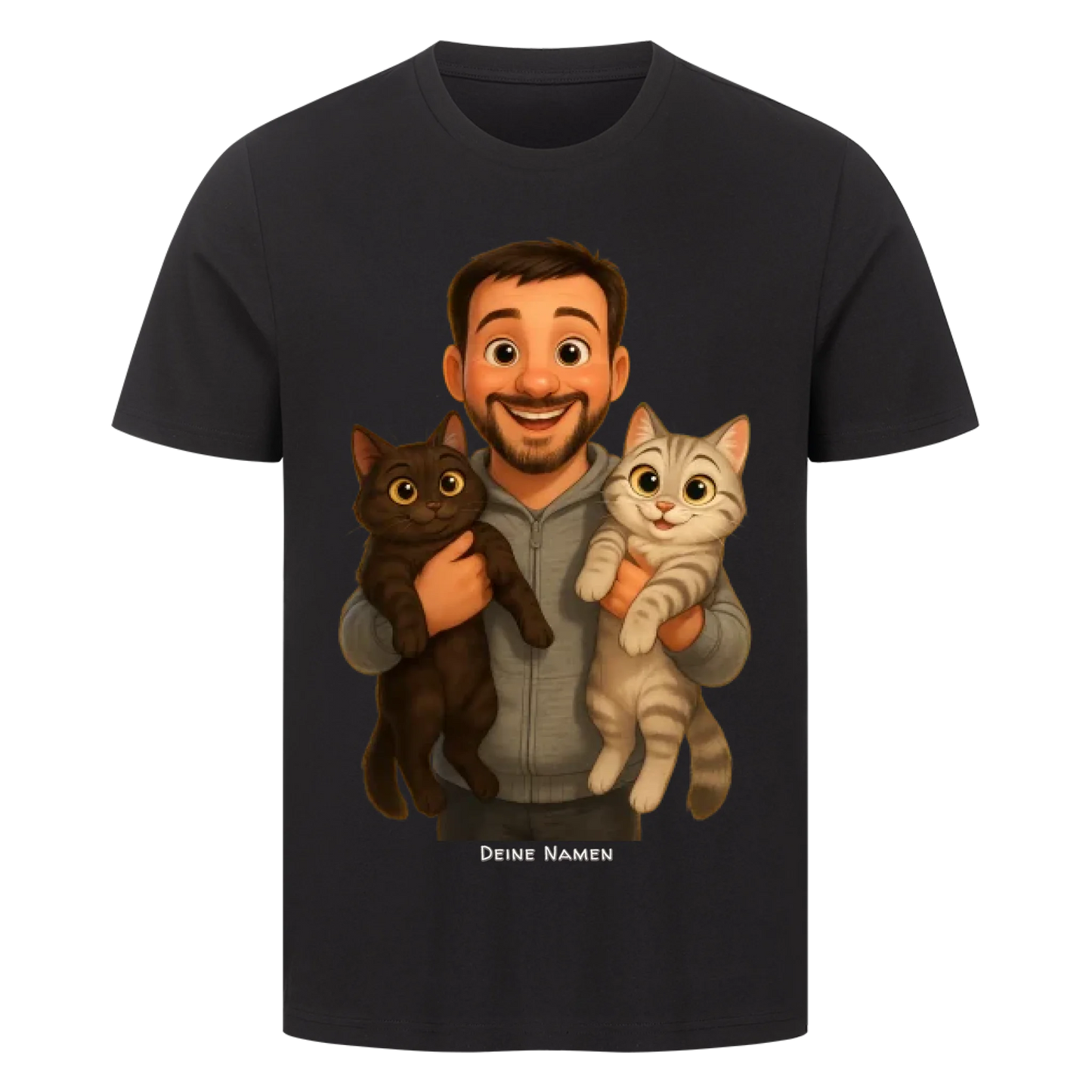 Fellfamilien-Porträt T-Shirt - Eigenes Bild + Namen