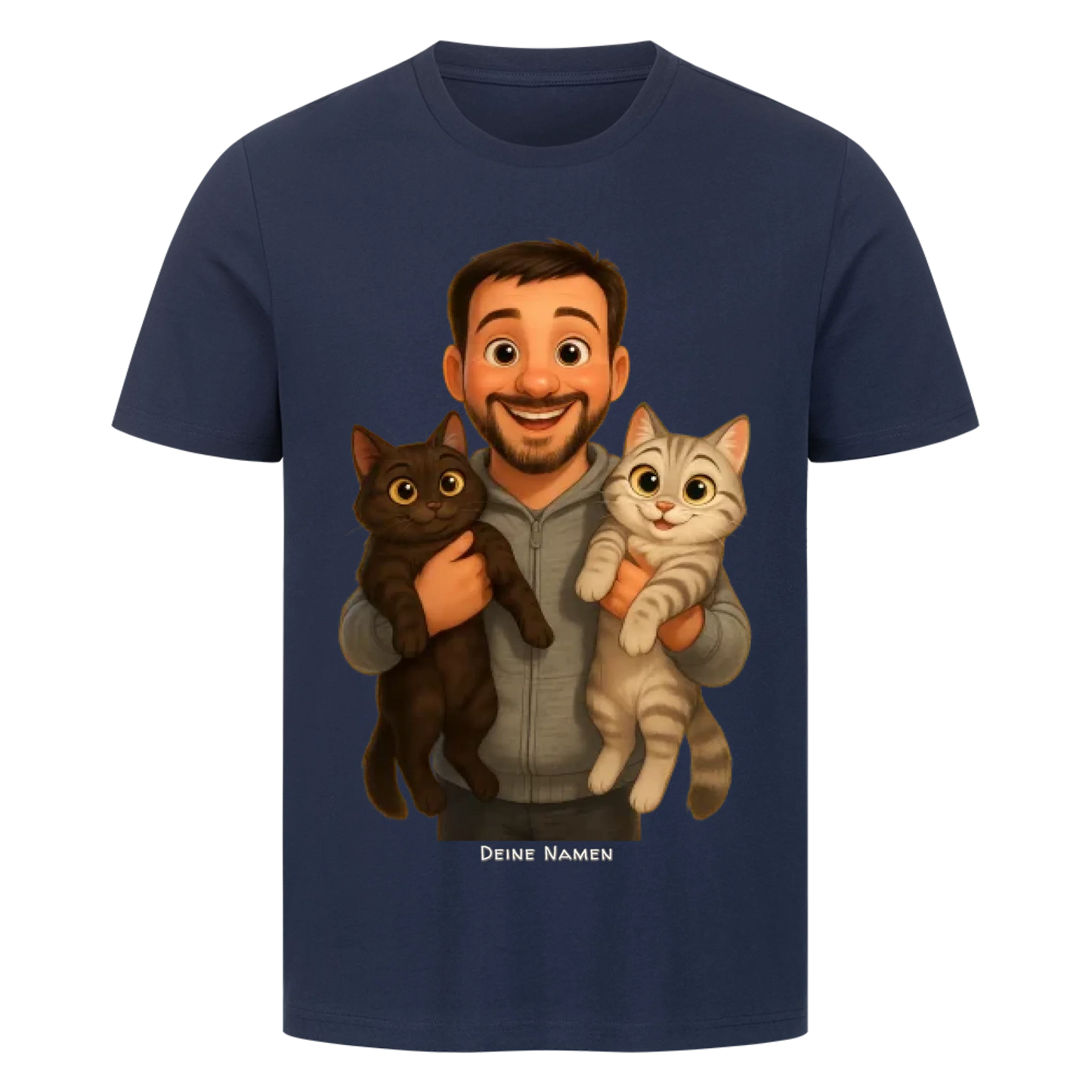 Fellfamilien-Porträt T-Shirt - Eigenes Bild + Namen
