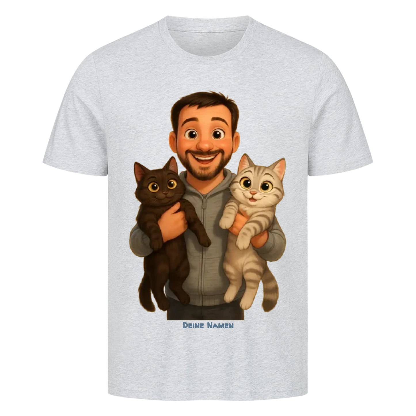 Fellfamilien-Porträt T-Shirt - Eigenes Bild + Namen