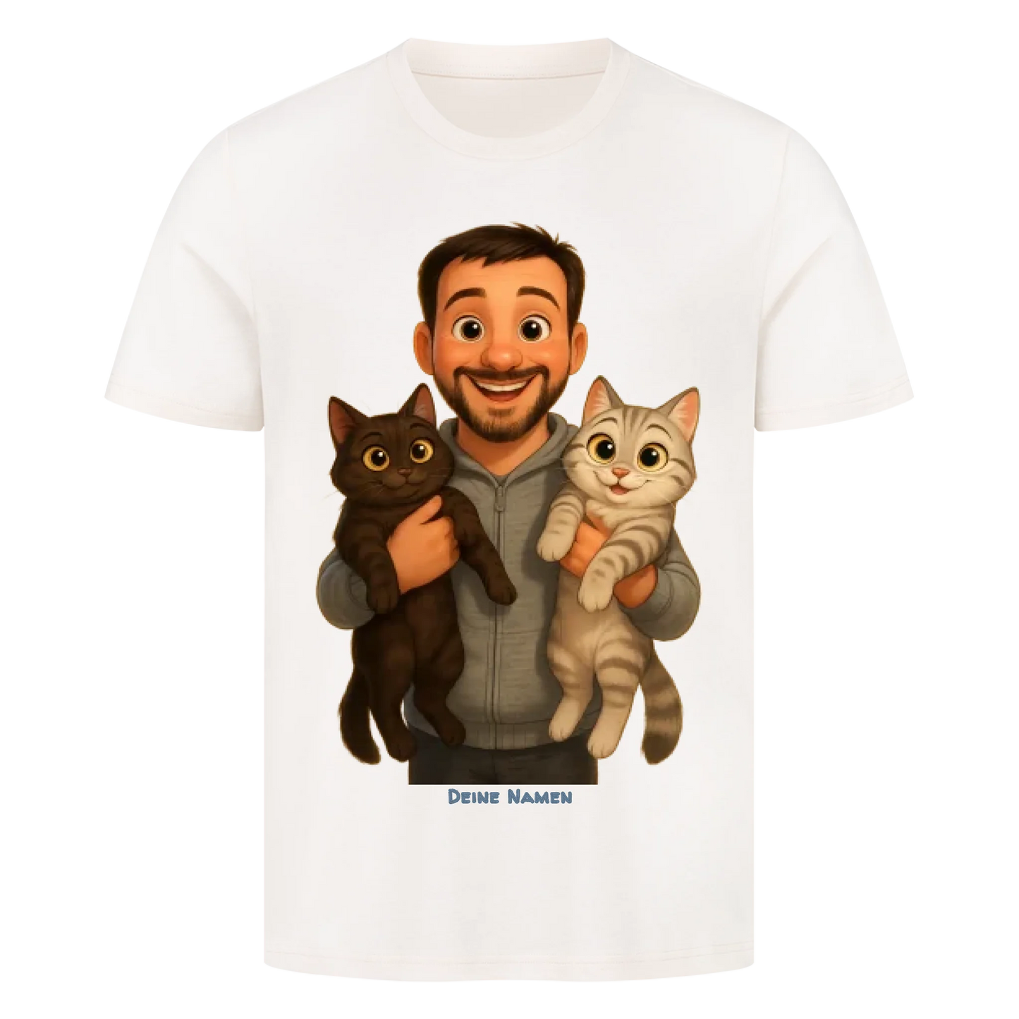 Fellfamilien-Porträt T-Shirt - Eigenes Bild + Namen