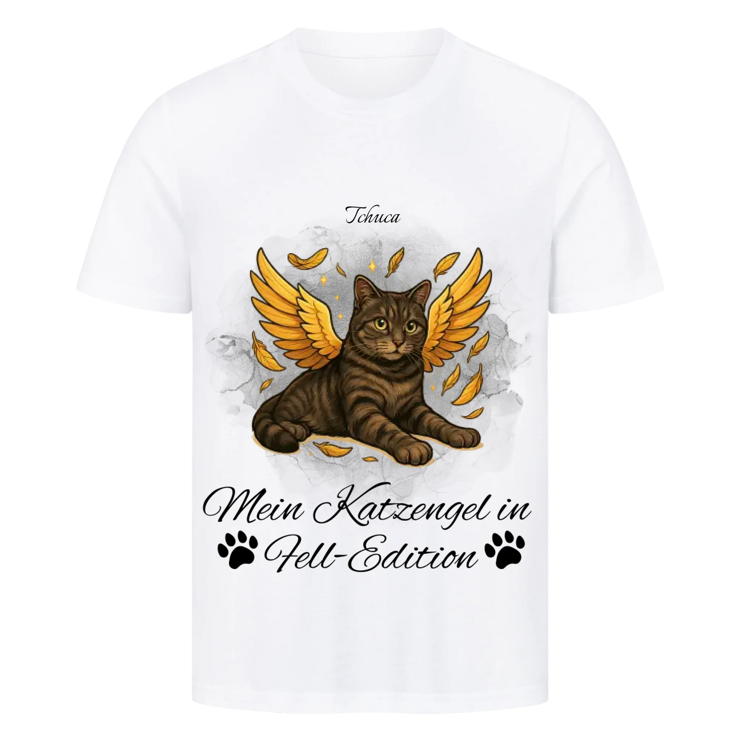 Engel Katze T-Shirt - Eigenes Bild + Name