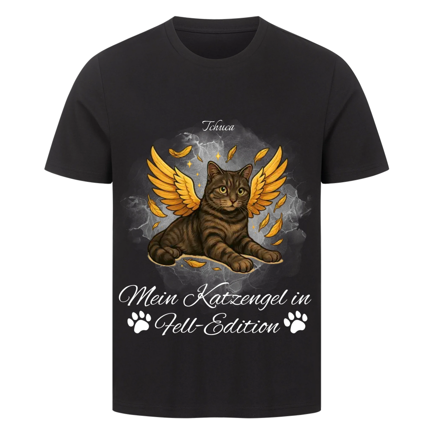 Engel Katze T-Shirt - Eigenes Bild + Name