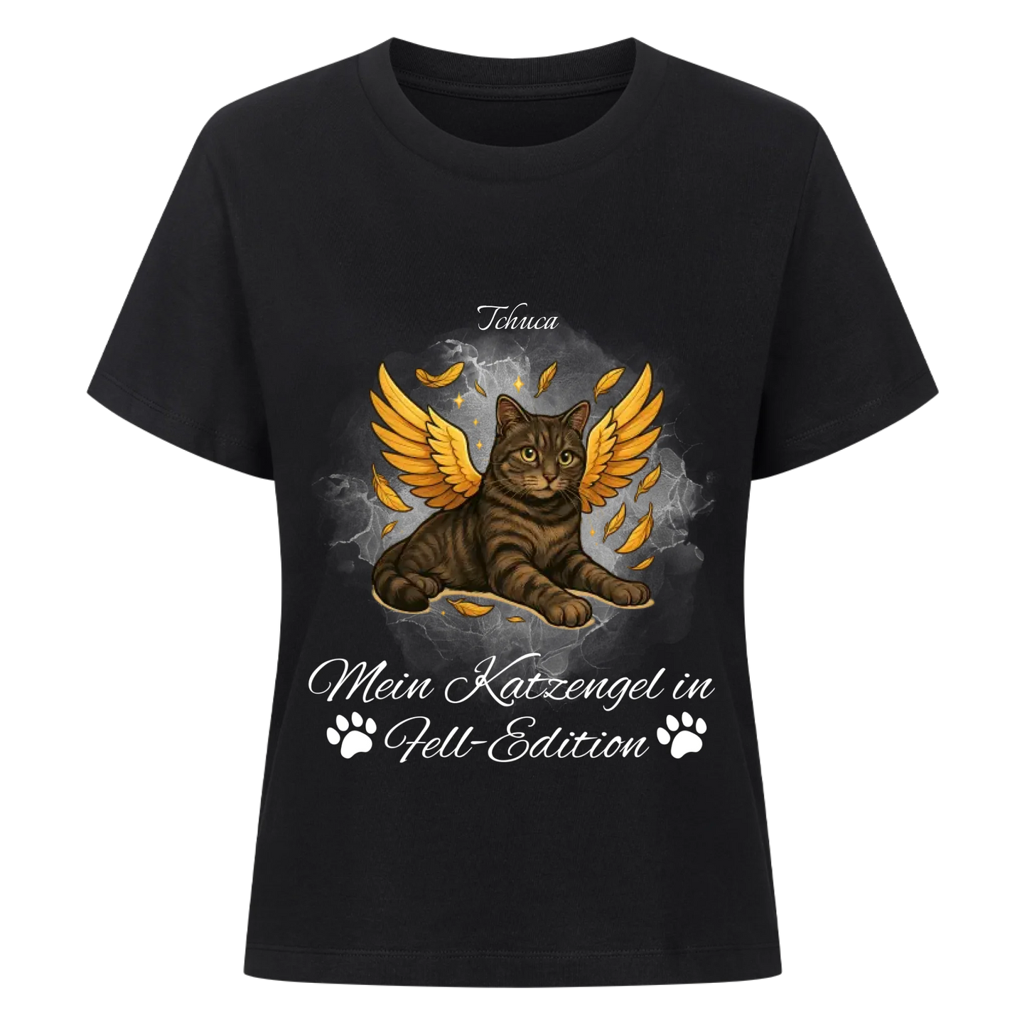 Engel Katze T-Shirt - Eigenes Bild + Name