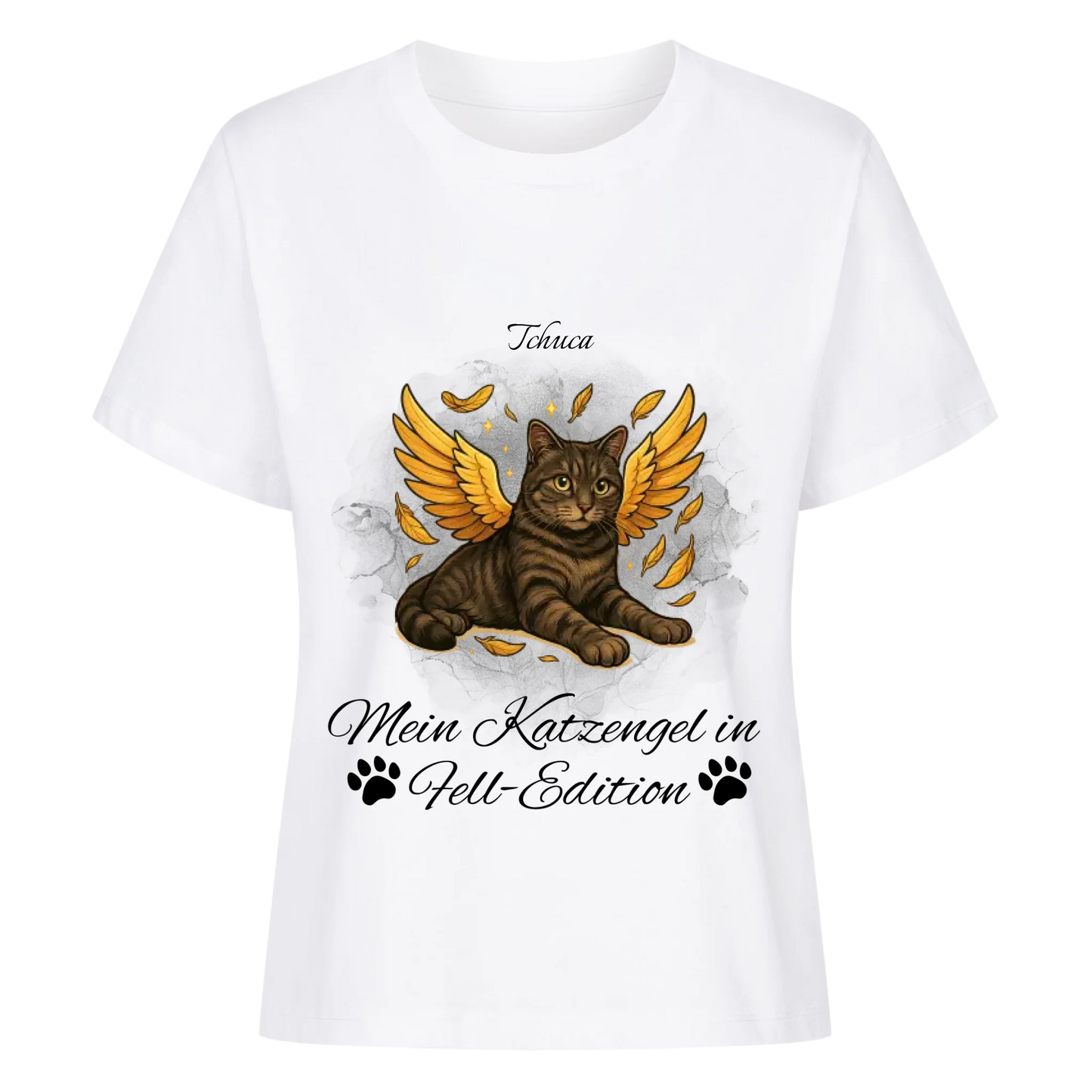 Engel Katze T-Shirt - Eigenes Bild + Name