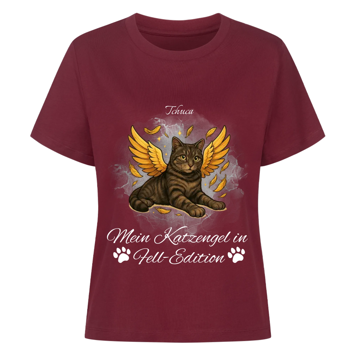 Engel Katze T-Shirt - Eigenes Bild + Name