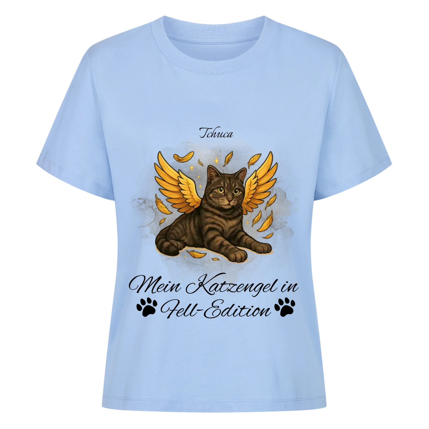 Engel Katze T-Shirt - Eigenes Bild + Name